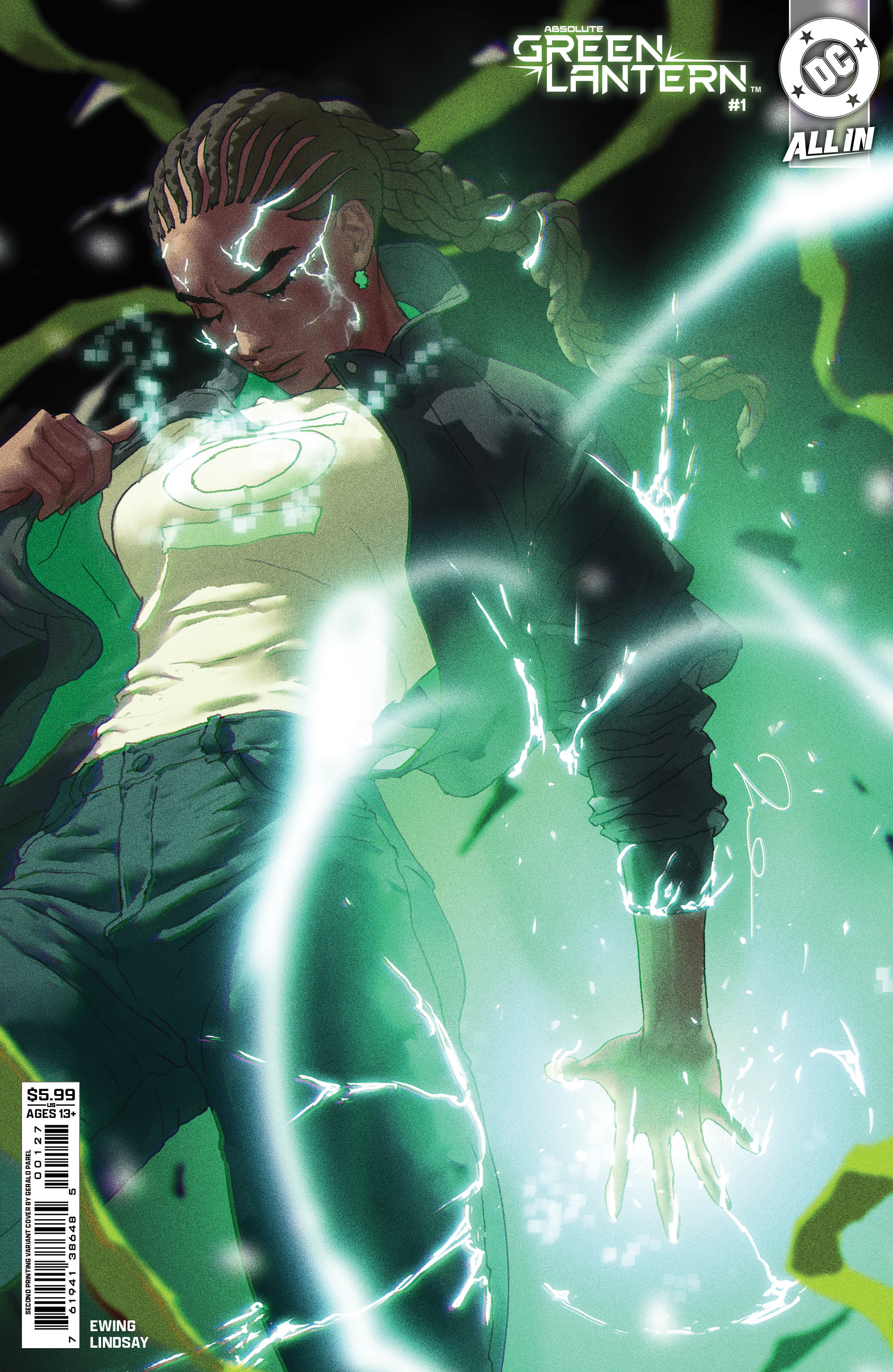 ABSOLUTE GREEN LANTERN #1 SECOND PRINTING CVR B GERALD PAREL CARD STOCK VAR