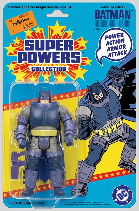 BATMAN THE DARK KNIGHT RETURNS #4 (OF 4) FACSIMILE EDITION CVR B JASON GEYER & ALEX SAVIUK DARK KNIGHT RETURNS ARMORED SUPER POWERS ACTION FIGURE CARD STOCK VAR