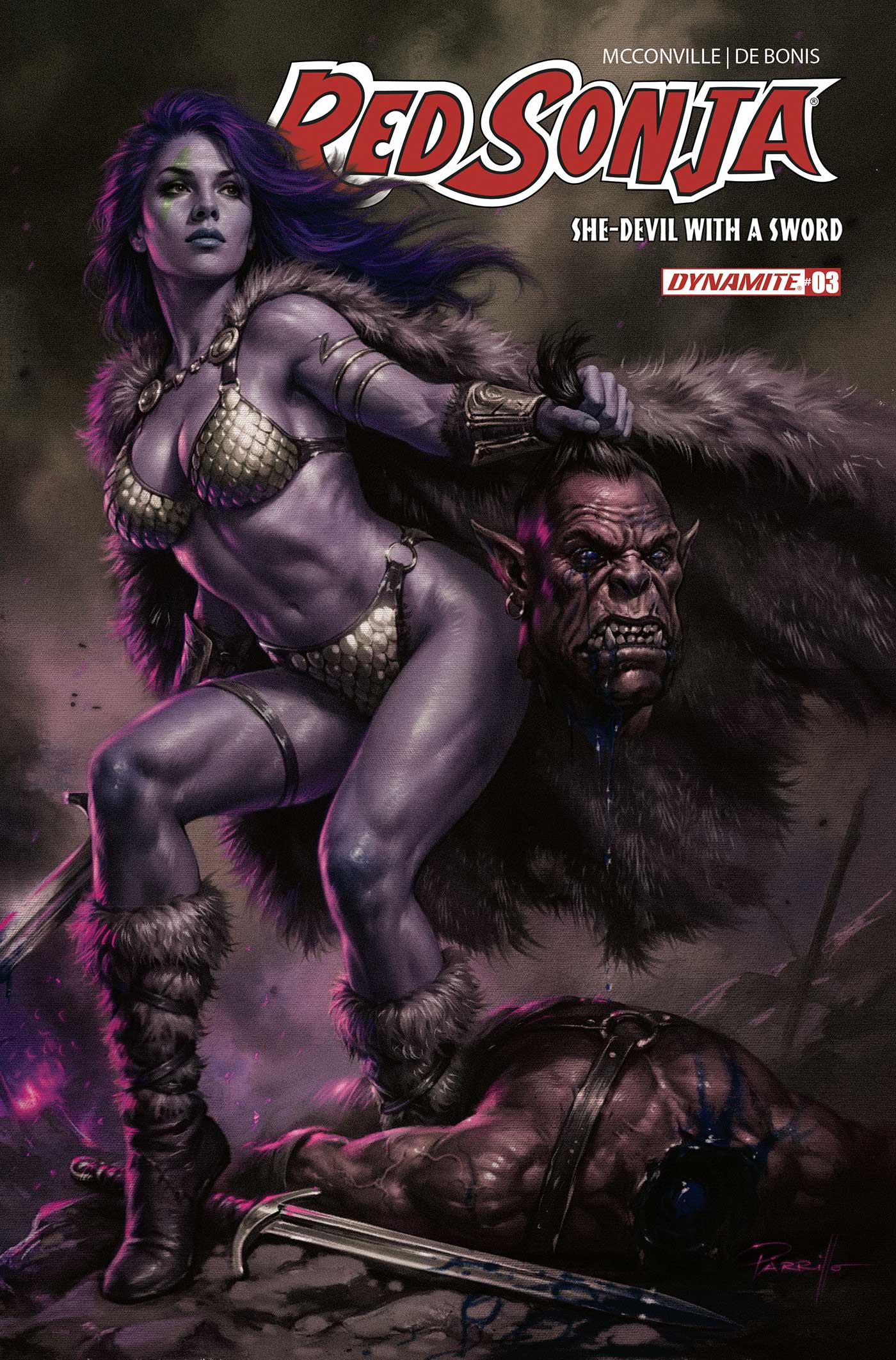 RED SONJA SHE DEVIL WITH A SWORD #3 CVR L LUCIO PARRILLO ULTRAVIOLET VAR