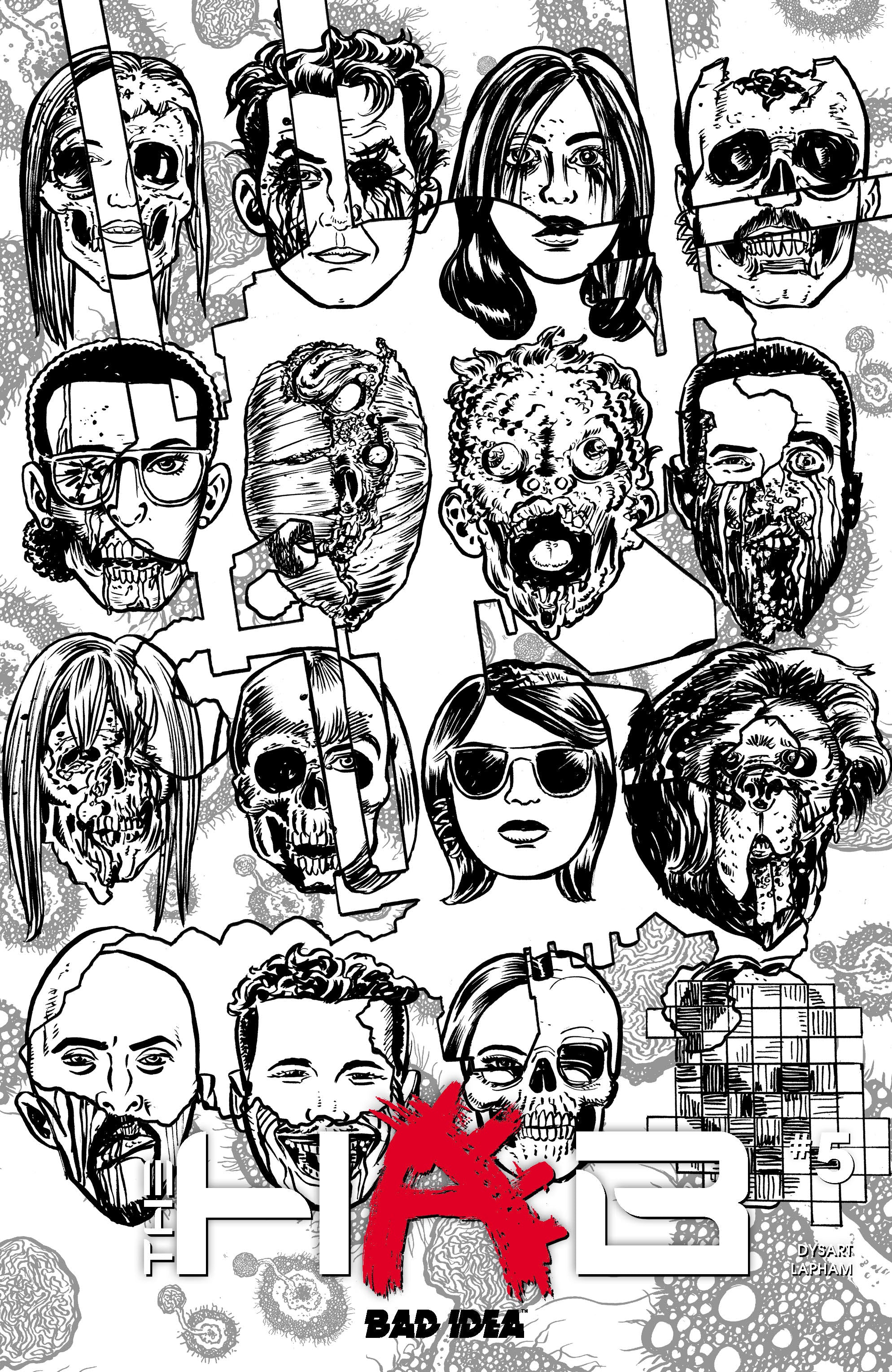 HAB #5 (OF 6) CVR D DAVID LAPHAM BW INFECTED SKULLS VAR