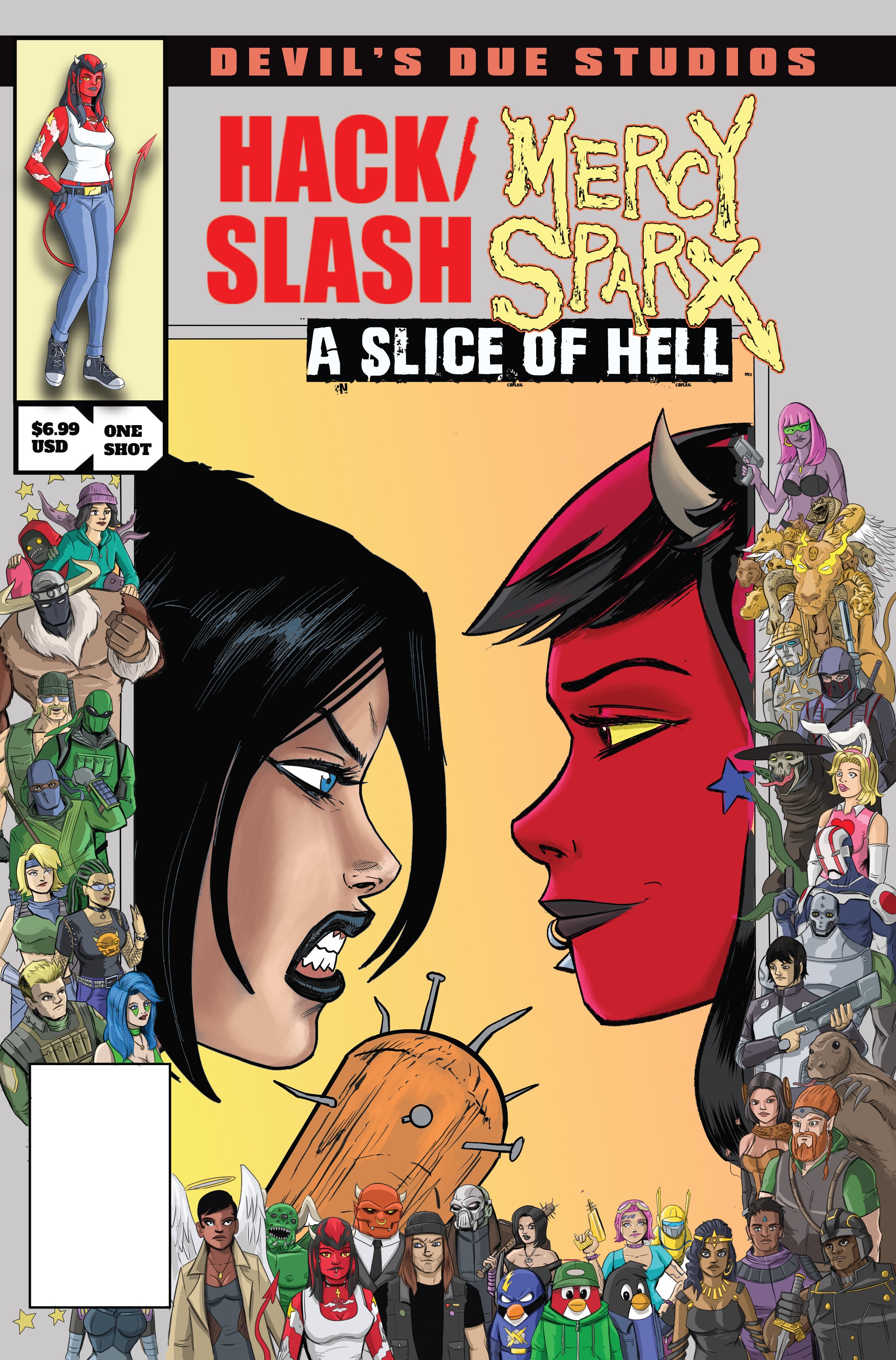DEVILS DUE PRESENTS HACK SLASH MERCY SPARX #1 (ONE SHOT) CVR B TIM SEELEY JOSH BLAYLOCK HOMAGE VAR