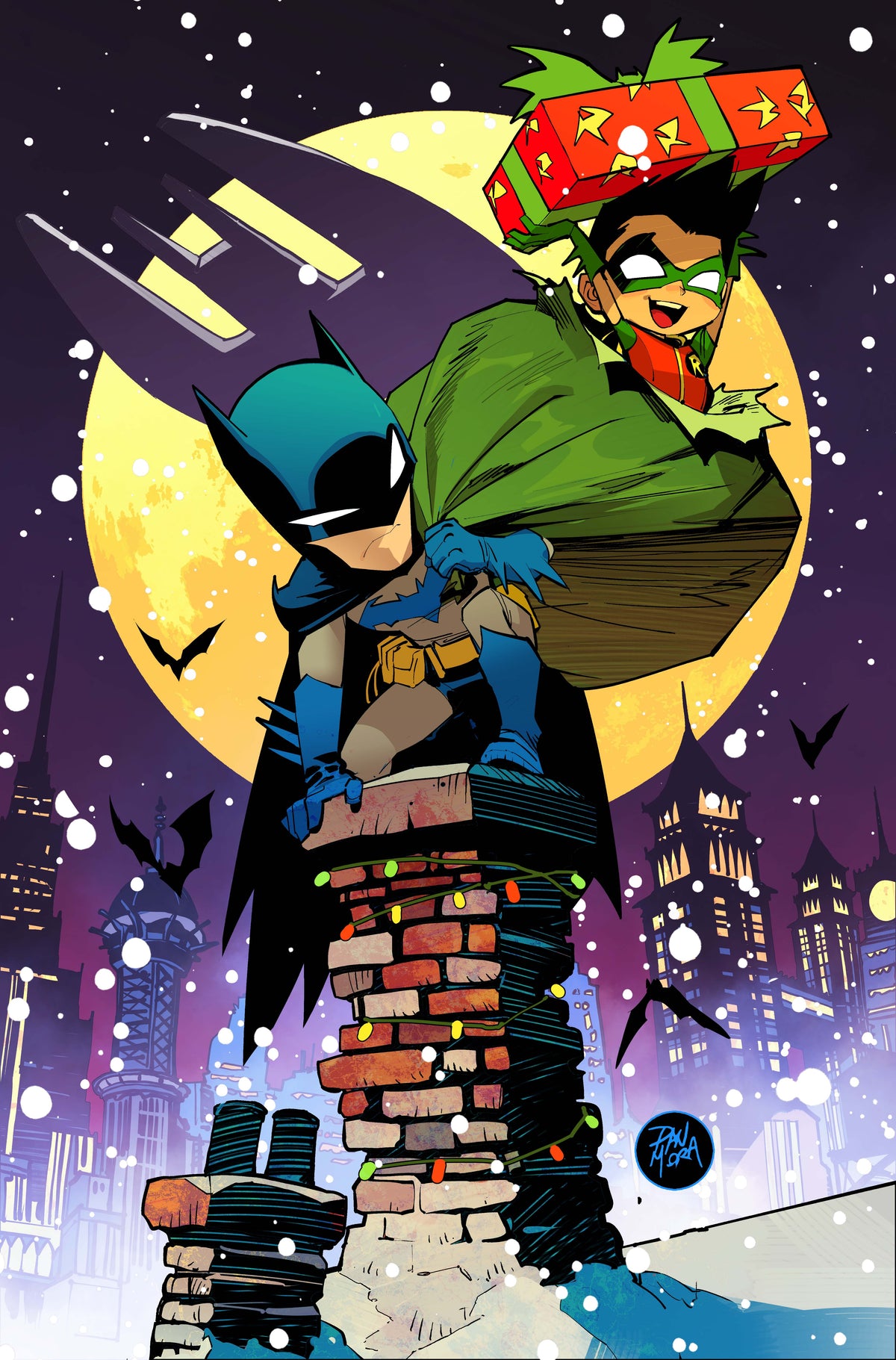 BATMAN #16 Cover F DAN MORA HOLIDAY CARD STOCK VAR comic book cover