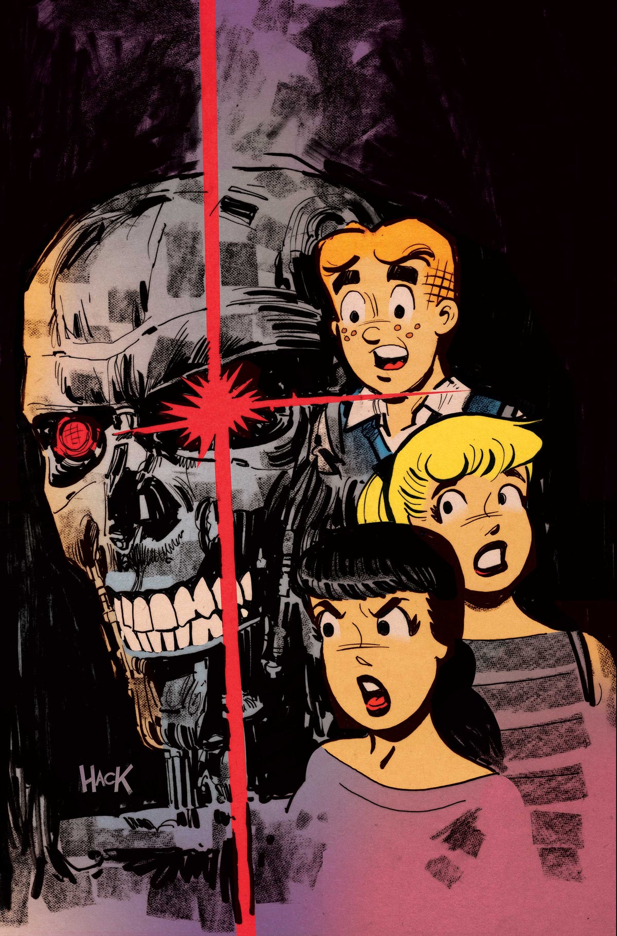 ARCHIE VS THE TERMINATOR #3 Cover F ROBERT HACK LTD VIRGIN VAR comic book cover