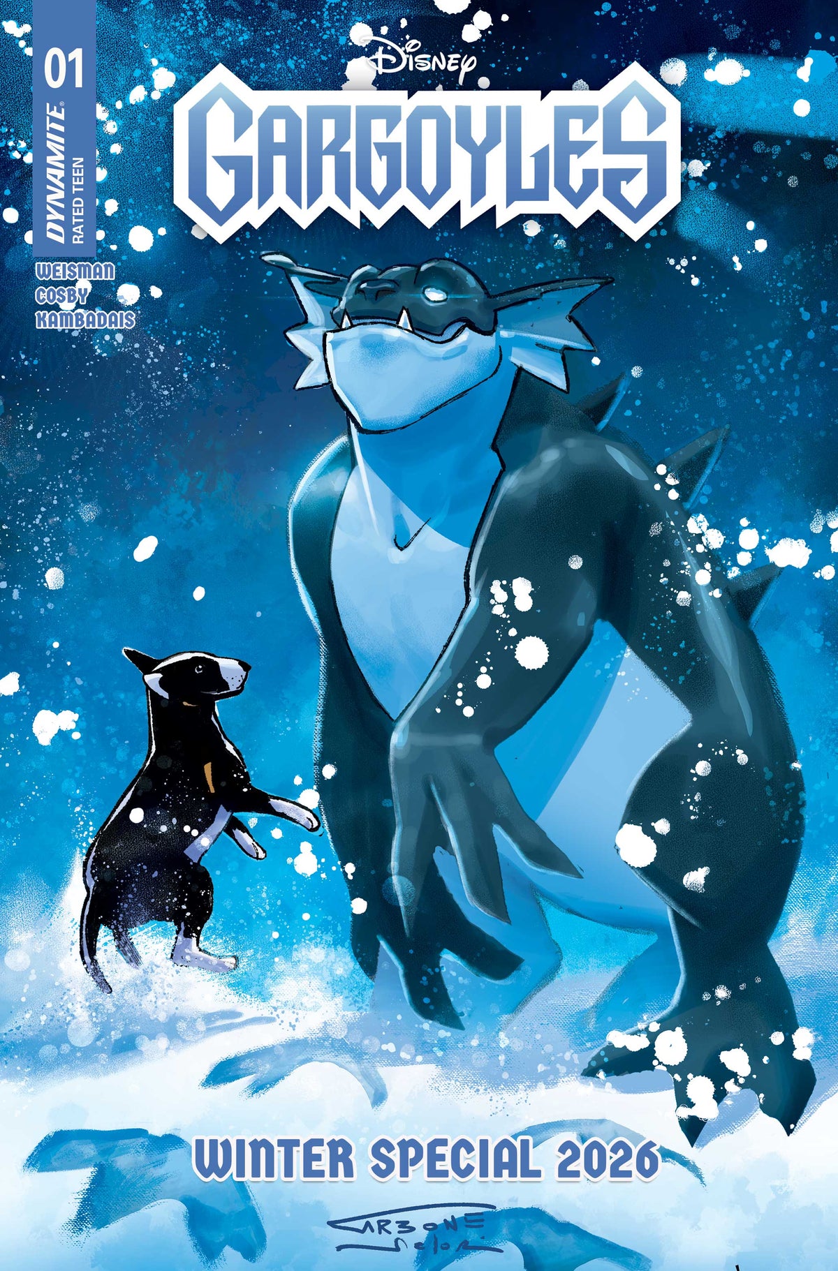 GARGOYLES WINTER SPECIAL 2026 #1 (ONE SHOT) Cover D DOMENICO CARBONE VAR comic book cover