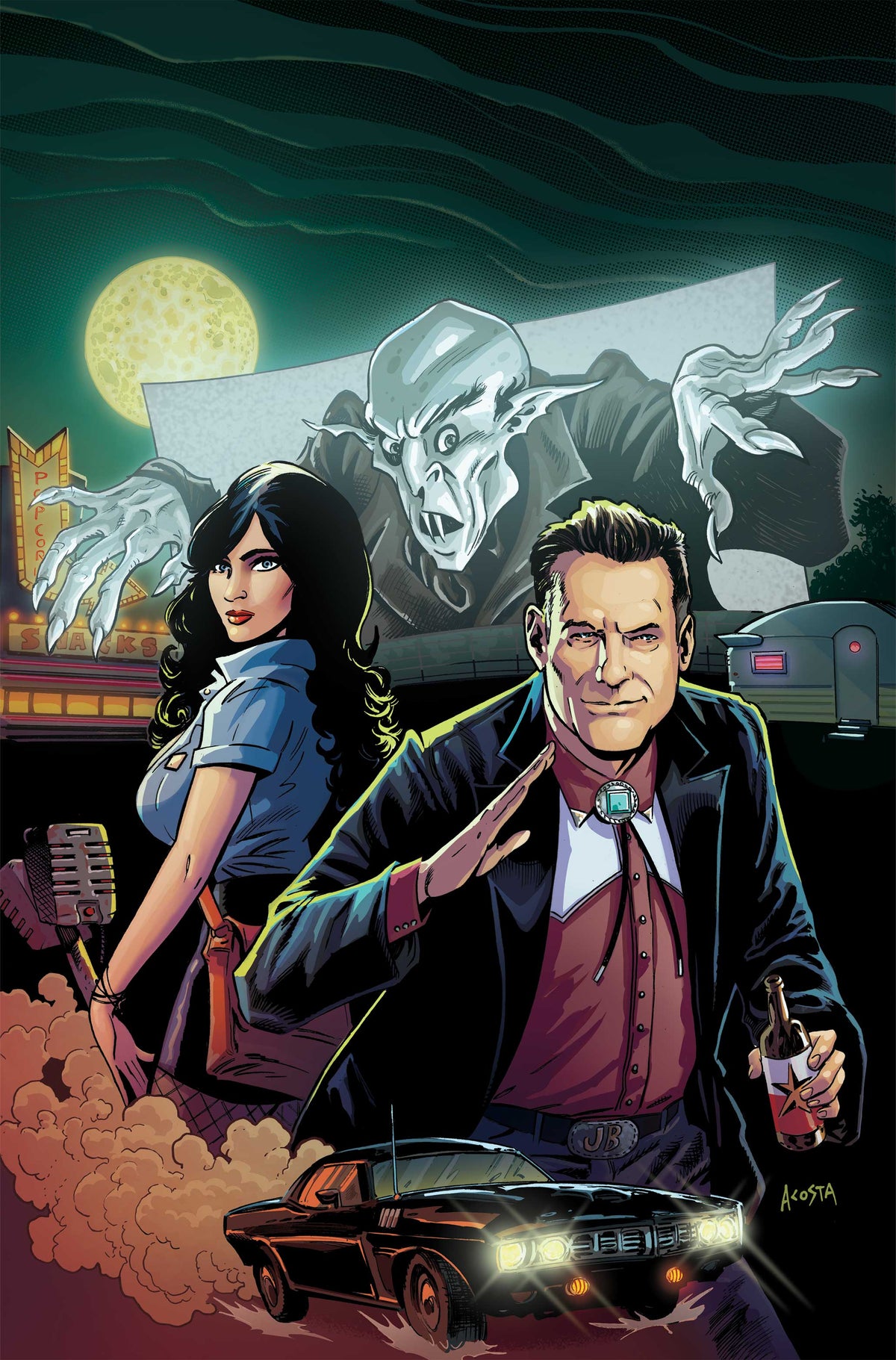 MONSTERVISION FEATURING JOE BOB BRIGGS AND DARCY #1 Cover G DAVE ACOSTA LTD VIRGIN VAR comic book cover