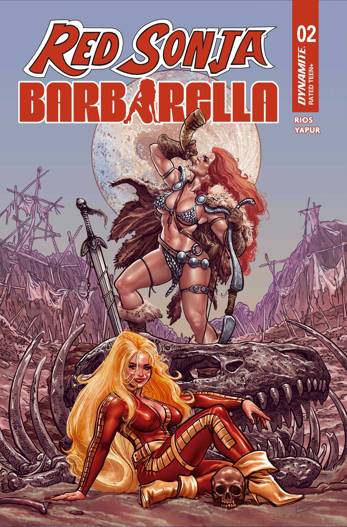 RED SONJA BARBARELLA #2 Cover C DIEGO YAPUR VAR comic book cover