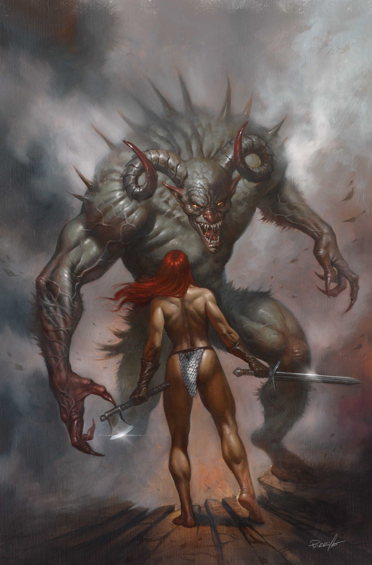 RED SONJA SHE DEVIL WITH A SWORD #8 Cover F LUCIO PARRILLO METAL PREMIUM VAR comic book cover