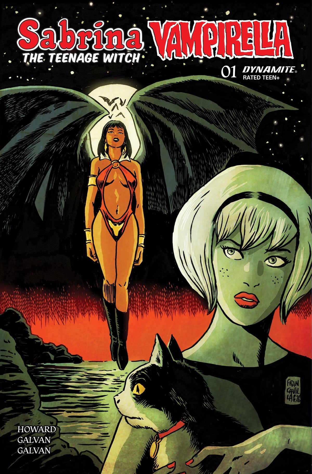 SABRINA THE TEENAGE WITCH VAMPIRELLA #1 Cover B FRANCESCO FRANCAVILLA VAR comic book cover