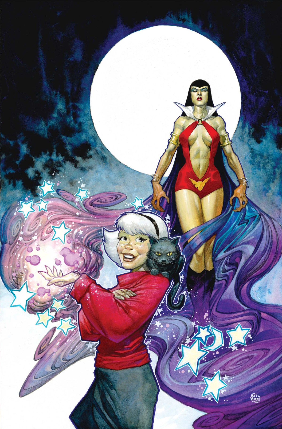 SABRINA THE TEENAGE WITCH VAMPIRELLA #1 Cover H ERIC POWELL FOIL VIRGIN VAR comic book cover
