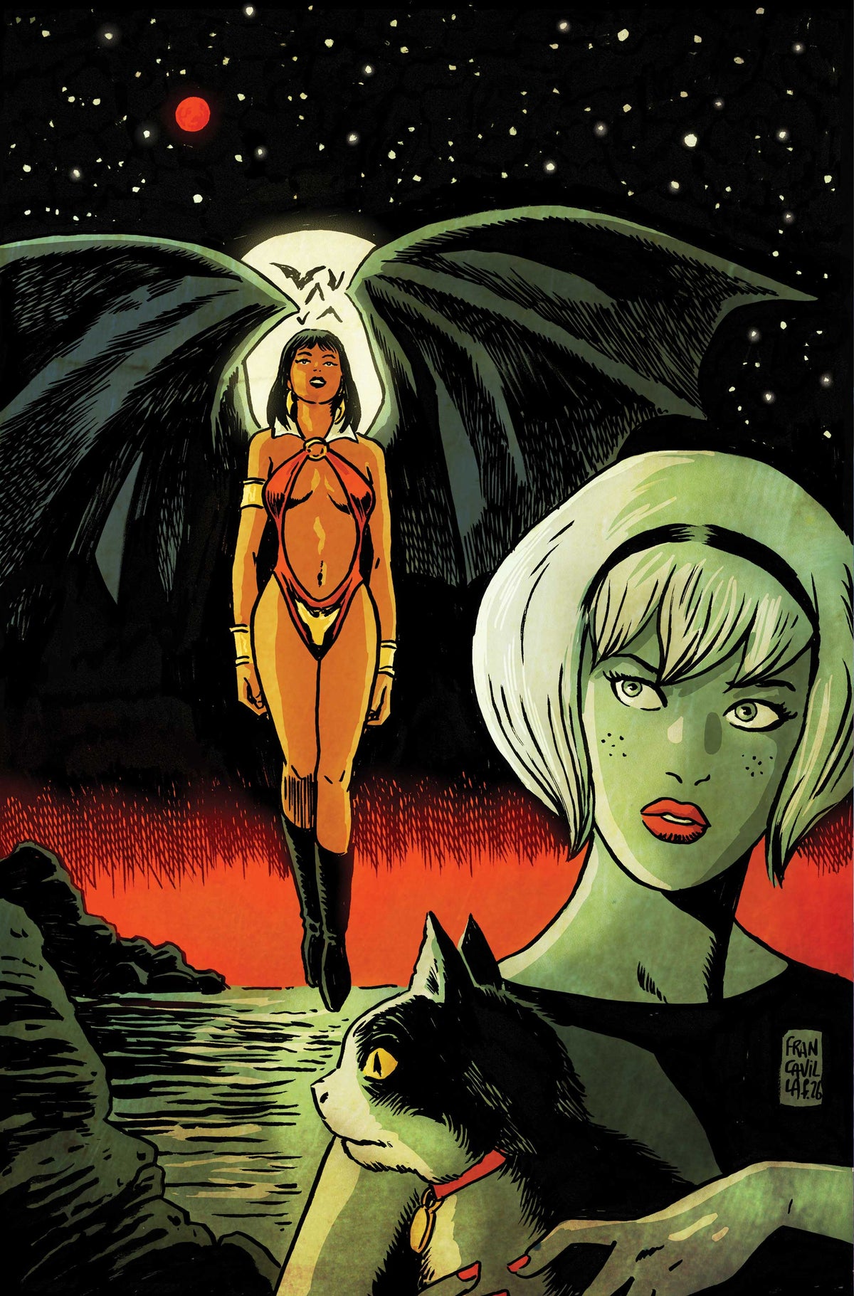 SABRINA THE TEENAGE WITCH VAMPIRELLA #1 Cover J FRANCESCO FRANCAVILLA LTD VIRGIN VAR comic book cover