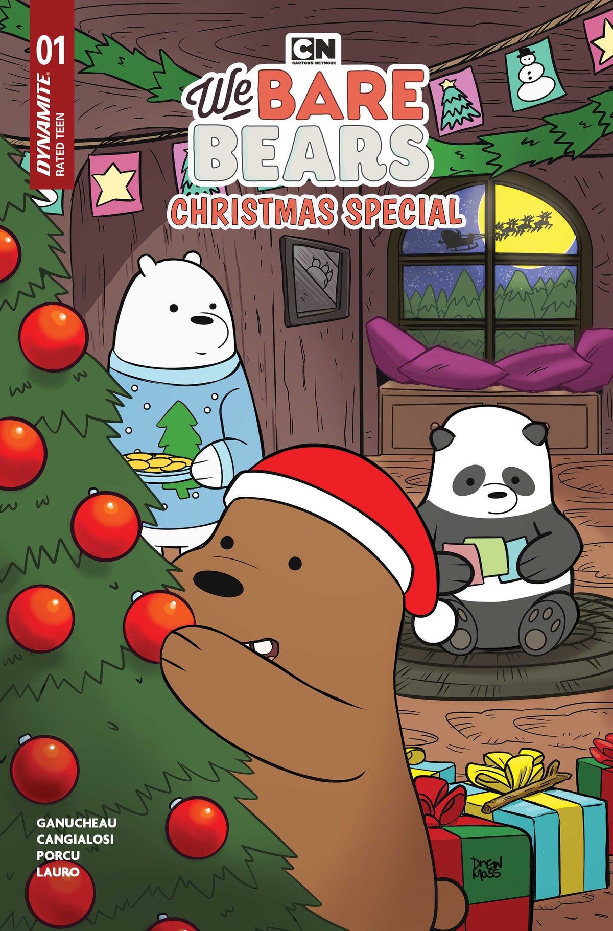 WE BARE BEARS CHRISTMAS SPECIAL #1 (ONE SHOT) Cover B DREW MOSS VAR comic book cover