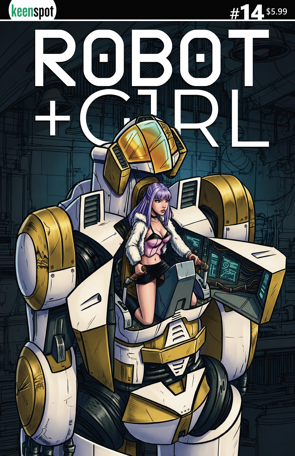 ROBOT + GIRL #14 Cover A MIKE WHITE SITTING PRETTY comic book cover