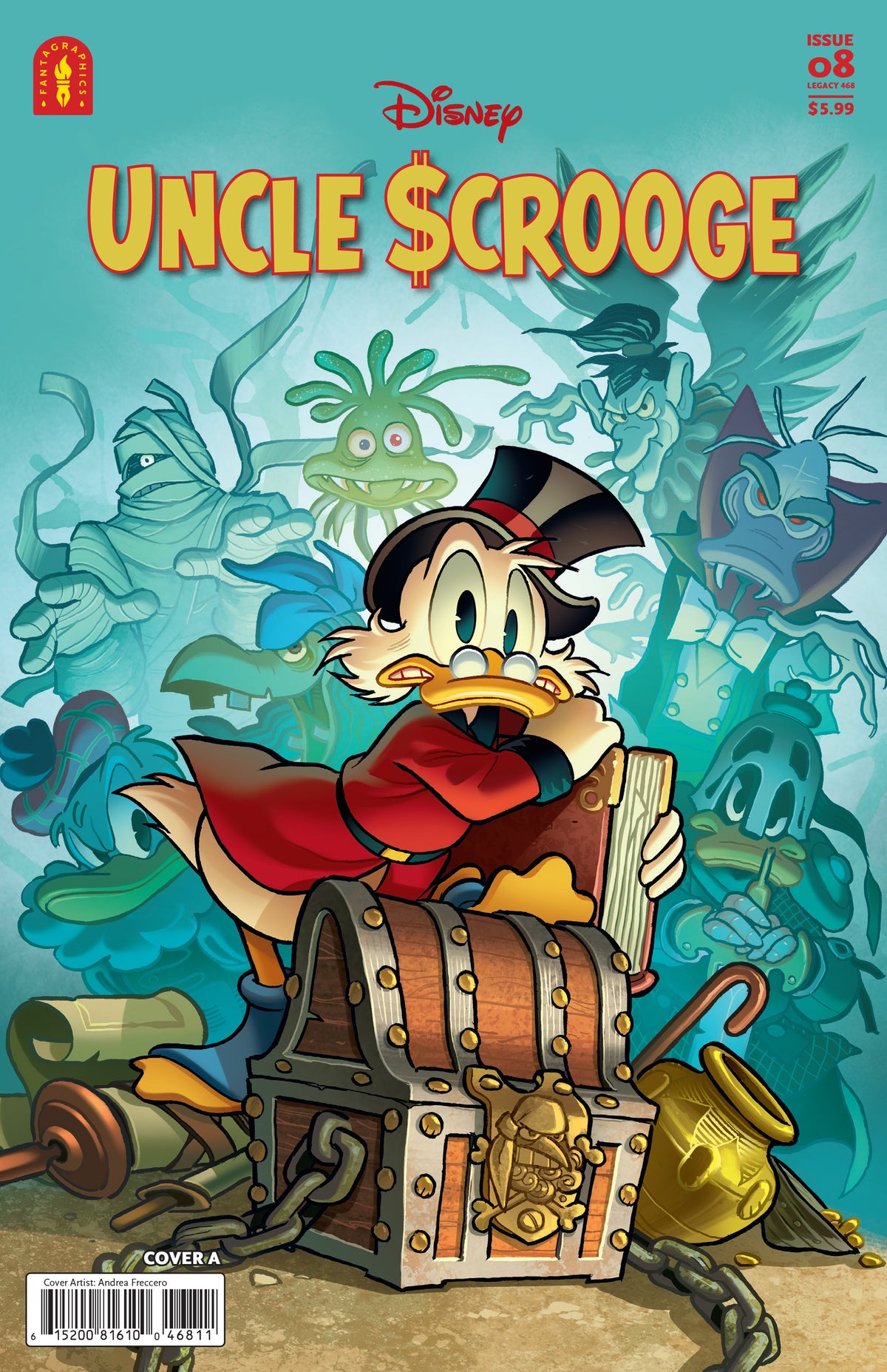 UNCLE SCROOGE LEGACY #468 THE CURSE OF HP HATEQUACK Cover A ANDREA FRECCERO comic book cover