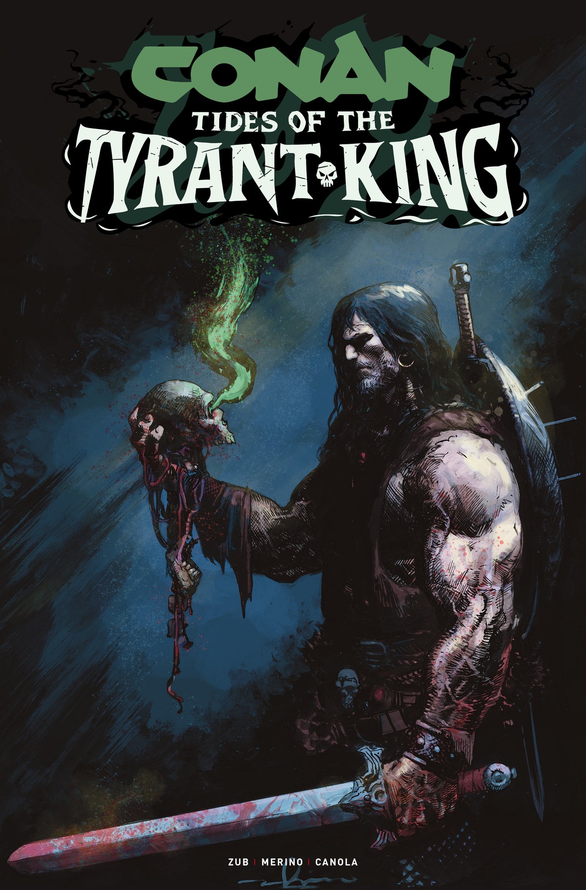 CONAN THE BARBARIAN TIDES OF THE TYRANT KING #4 (OF 4) Cover D GERARDO ZAFFINO GLOW IN THE DARK VAR comic book cover