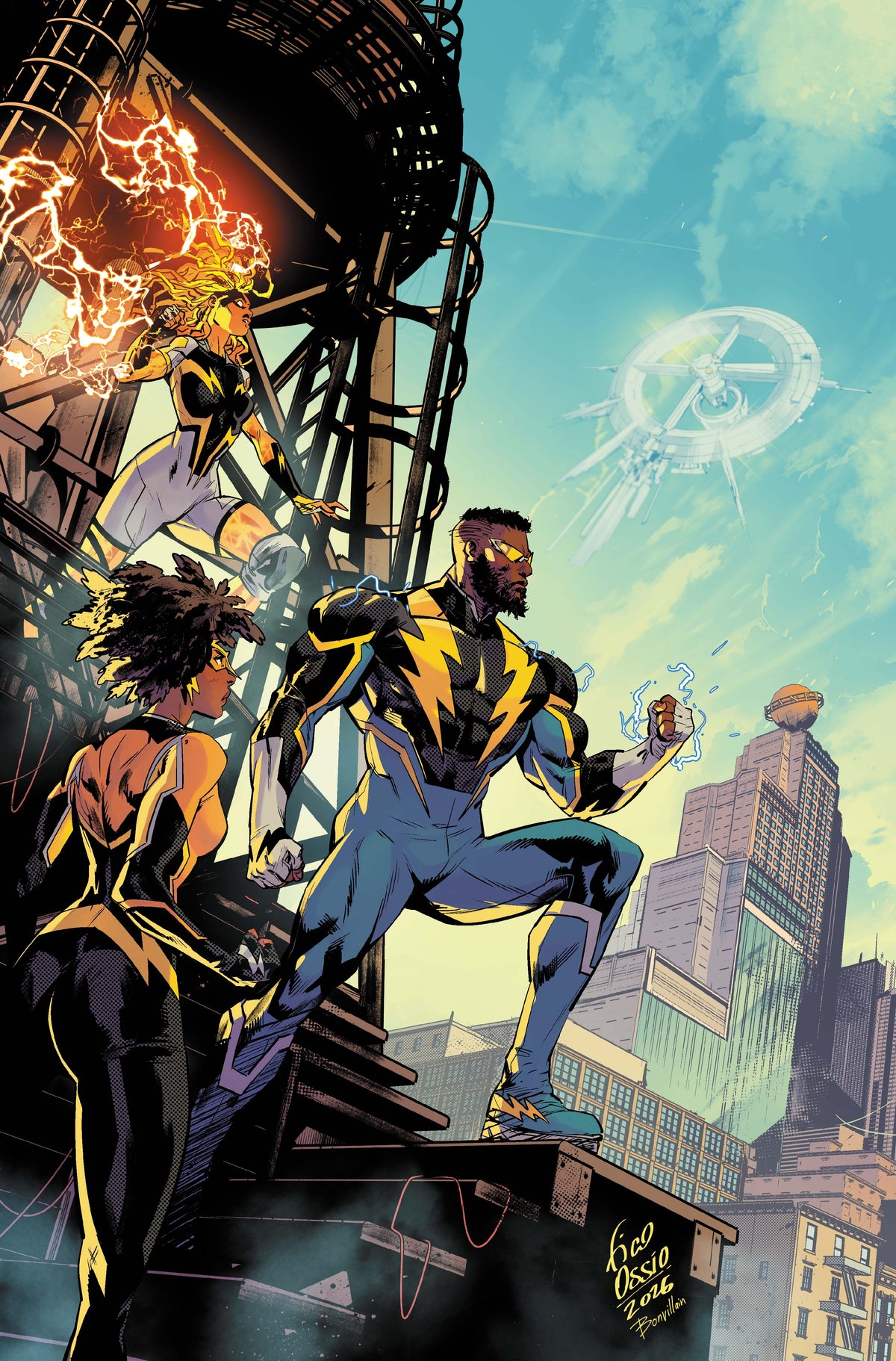 DC POWER BLACK LIGHTNING 50TH ANNIVERSARY SPECIAL #1 (ONE SHOT) CVR B FICO OSSIO CARD STOCK VAR