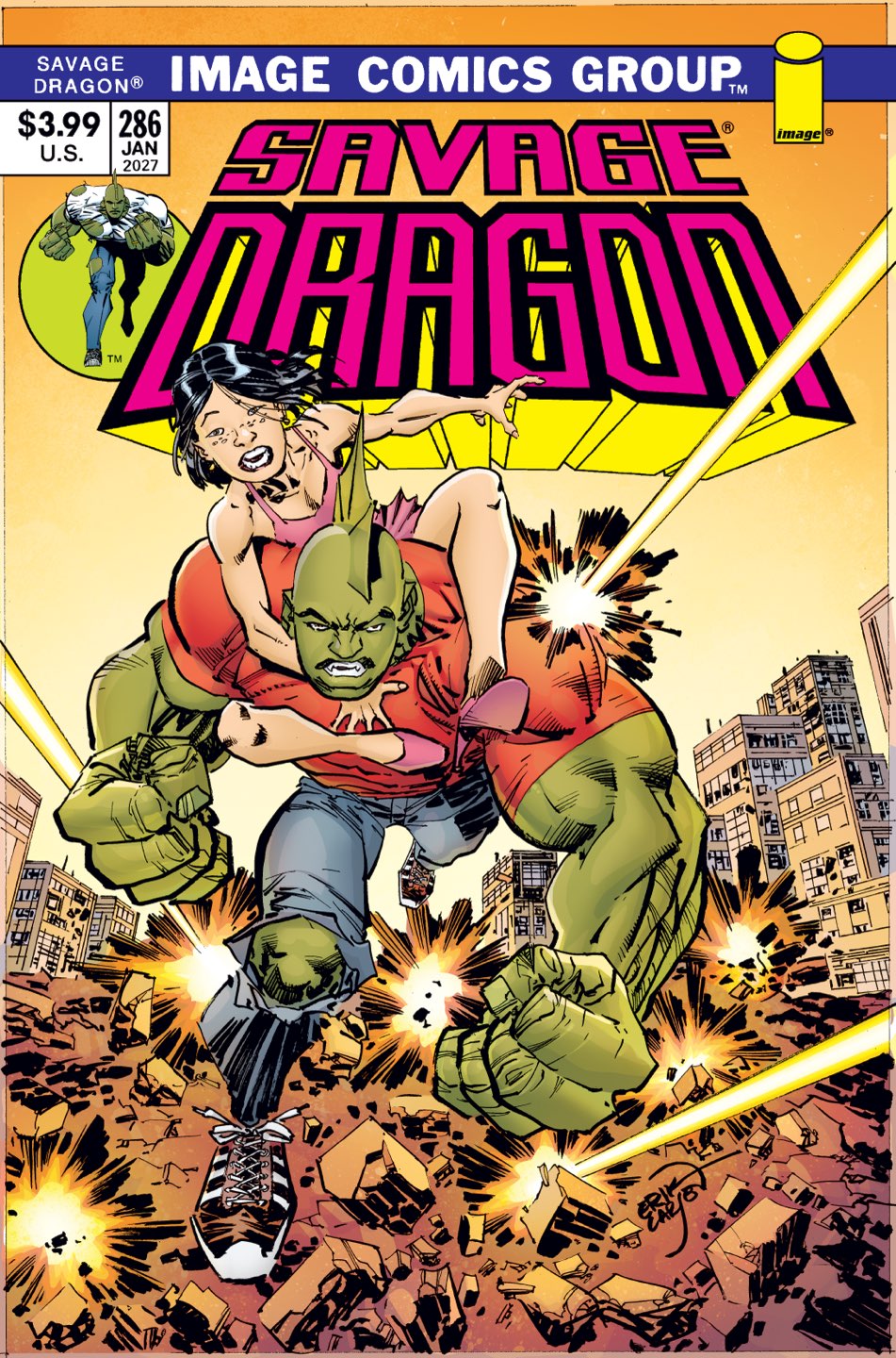 SAVAGE DRAGON #286 CVR B ERIK LARSEN 70S THROWBACK VAR