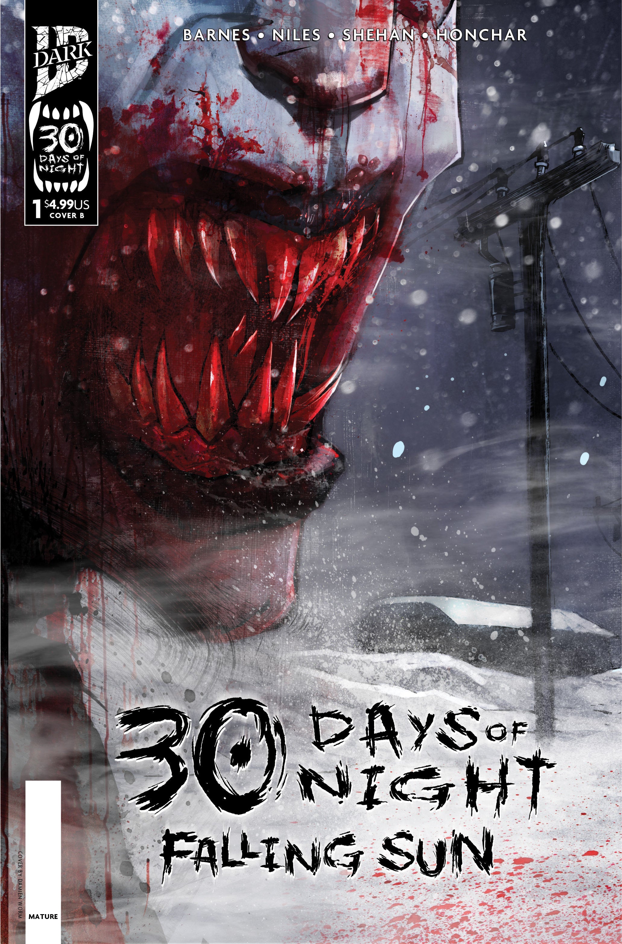 30 DAYS OF NIGHT: FALLING SUN #1 VARIANT B (DAMIEN WORM)