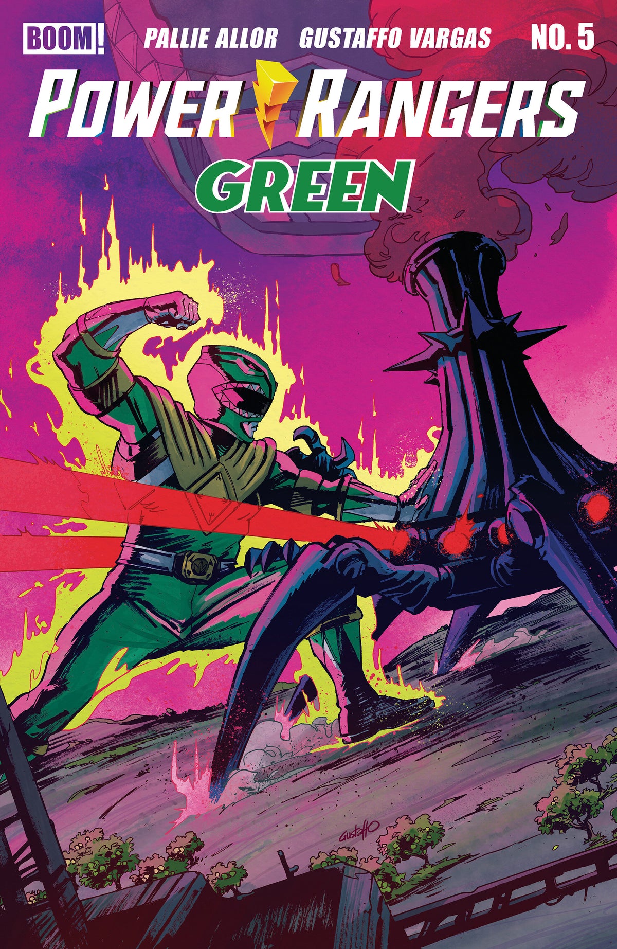 POWER RANGERS GREEN #5 B VARIANT (DRESSED, VARGAS) comic book cover