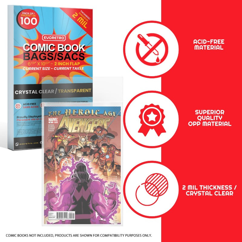 EVORETRO CURRENT COMIC BOOK BAGS 2 MIL