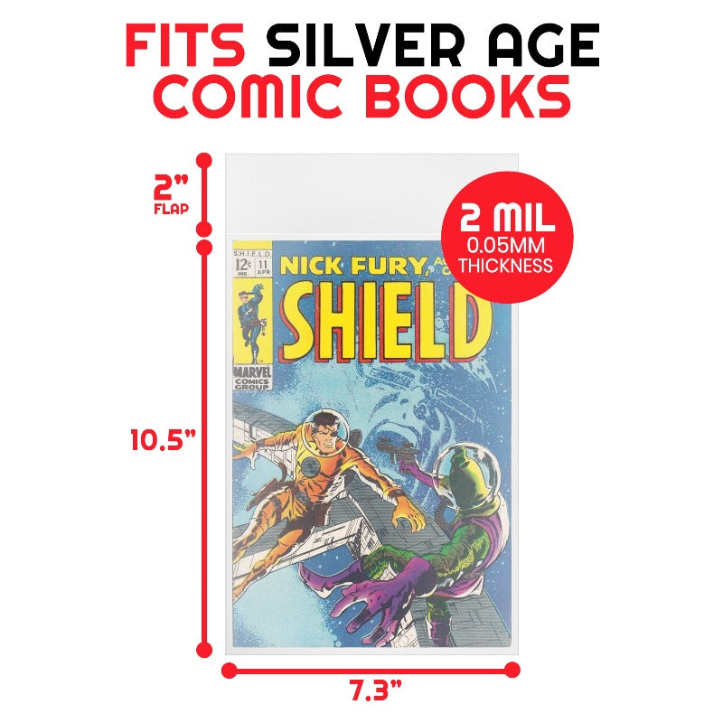 EVORETRO SILVER AGE COMIC BOOK BAGS 2 MIL