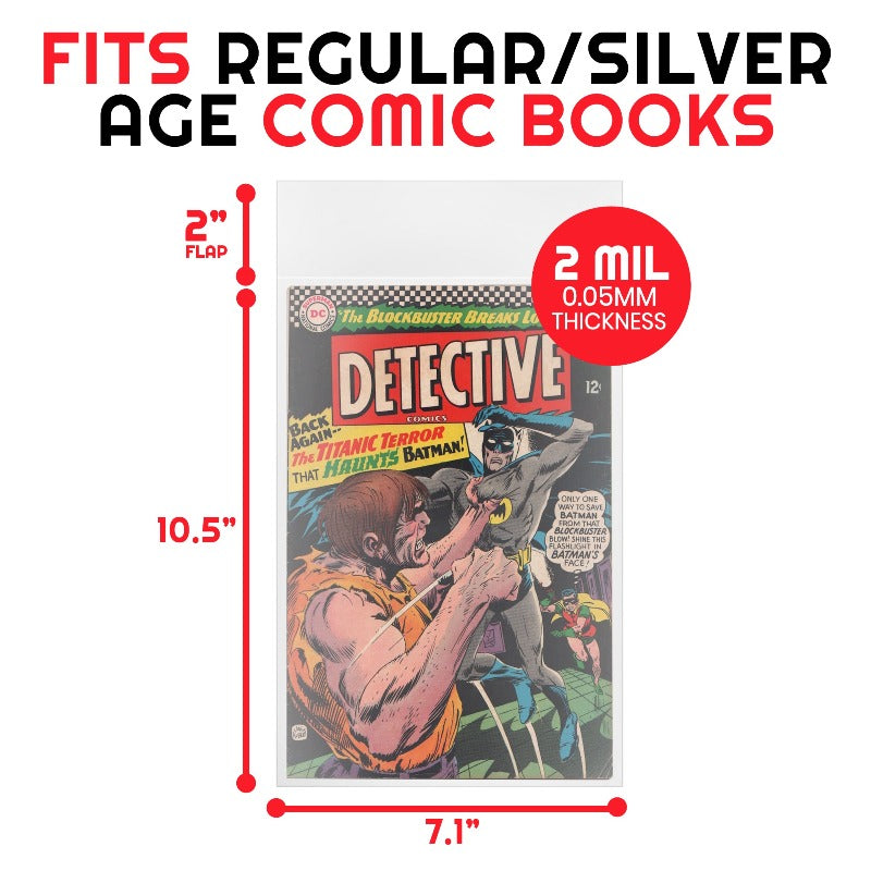 EVORETRO REGULAR SILVER AGE COMIC BOOK BAGS 2 MIL