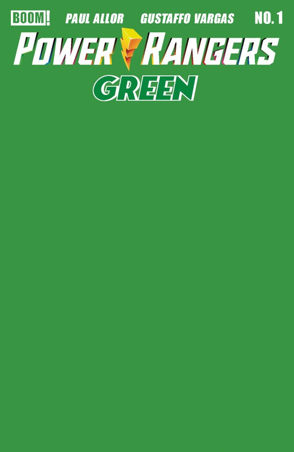 POWER RANGERS GREEN #1 E GREEN BLANK SKETCH VARIANT