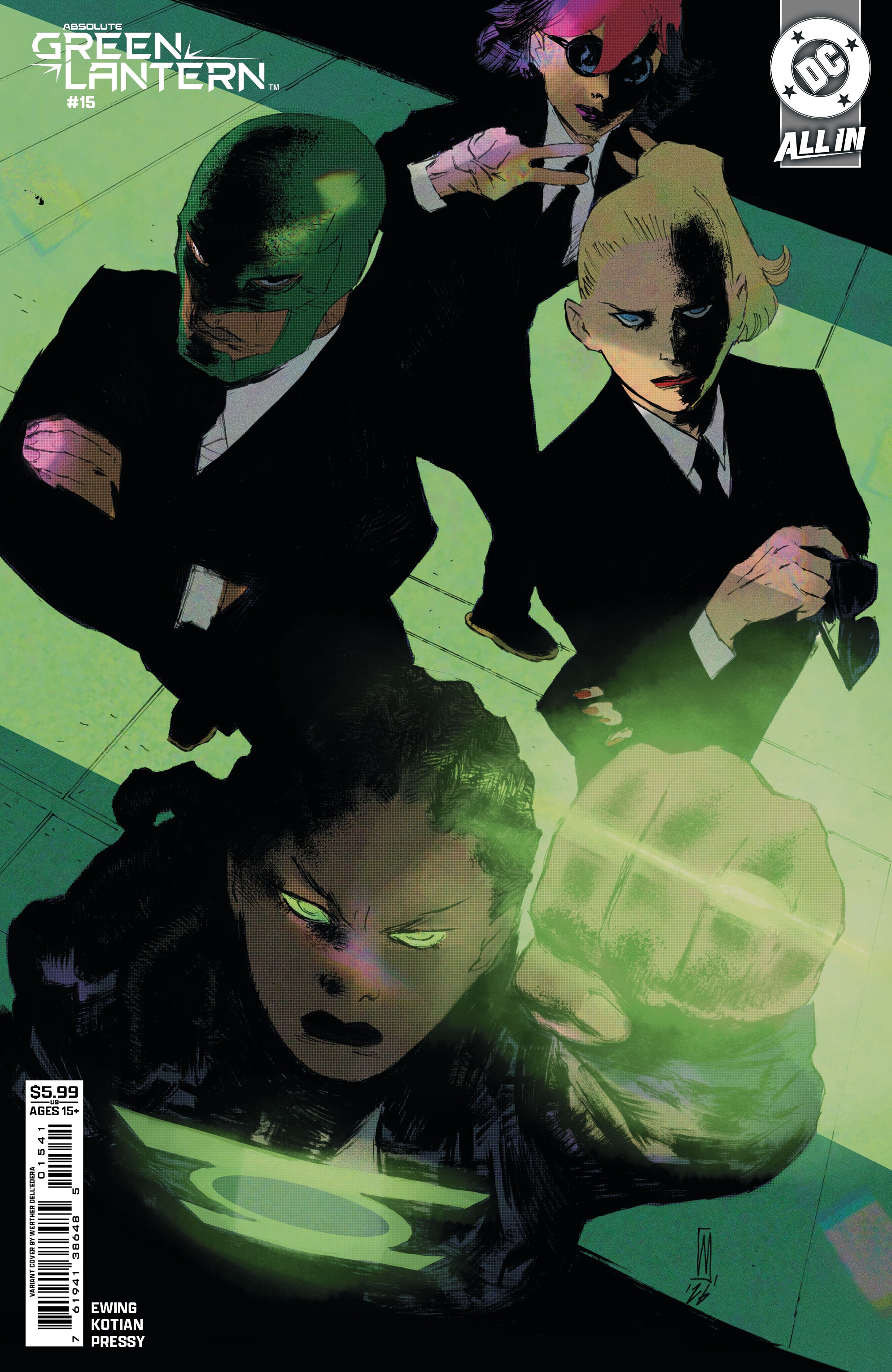 ABSOLUTE GREEN LANTERN #15 CVR D WERTHER DELL EDERA CARD STOCK VAR