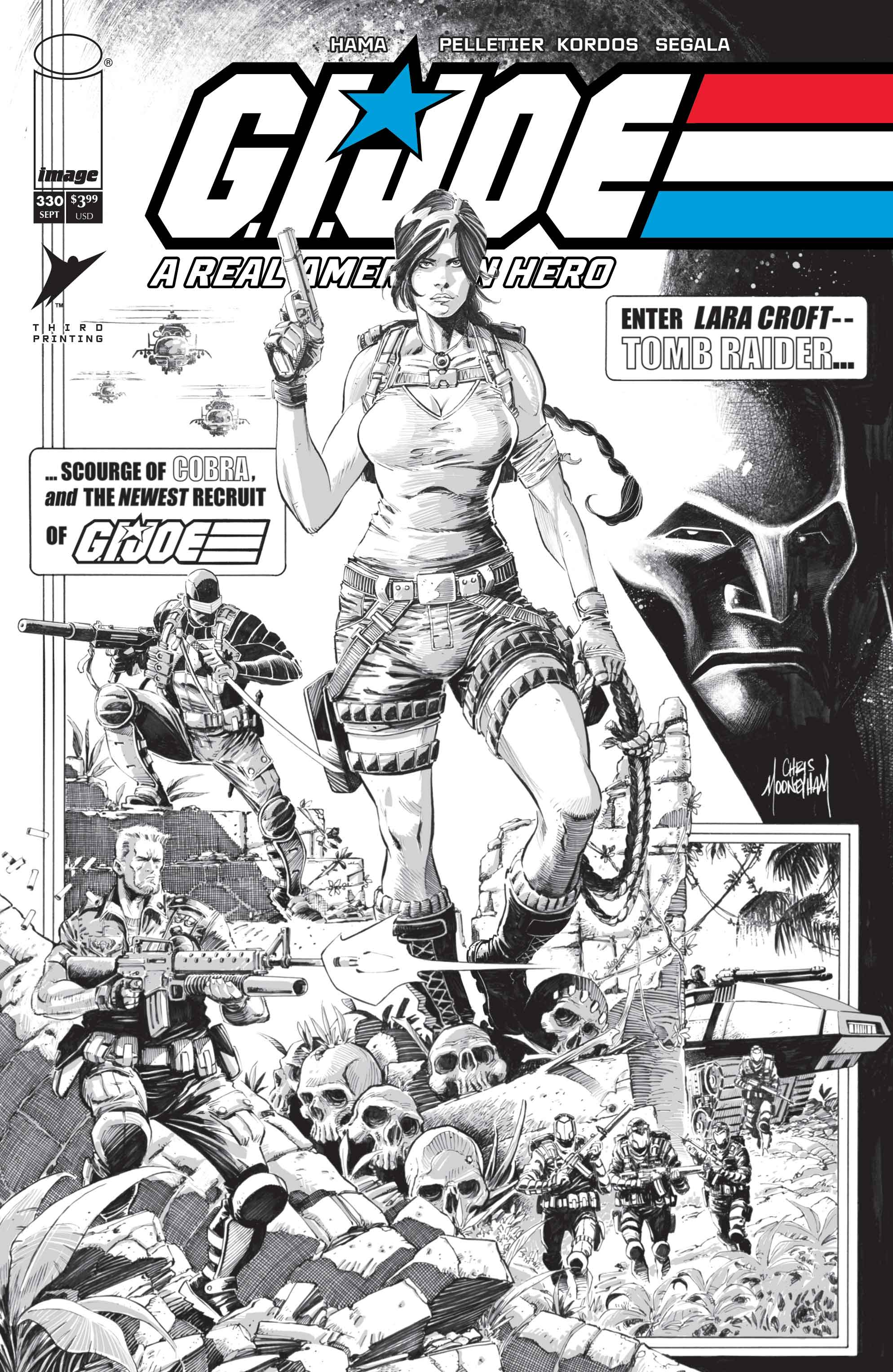 GI JOE A REAL AMERICAN HERO #330 3RD PTG CVR B CHRIS MOONEYHAM B&W VAR