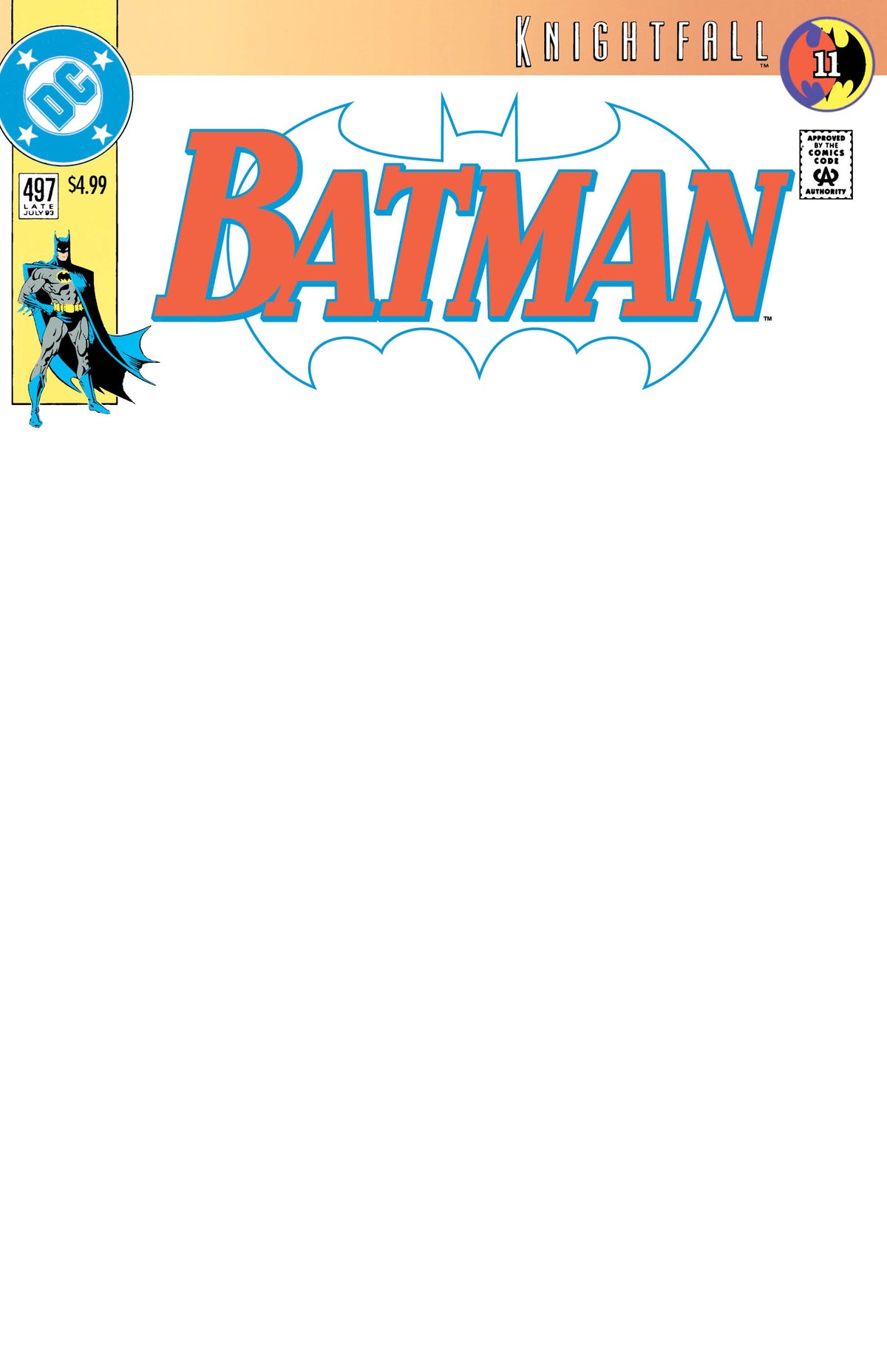 BATMAN #497 FACSIMILE EDITION CVR B BLANK CARD STOCK VAR