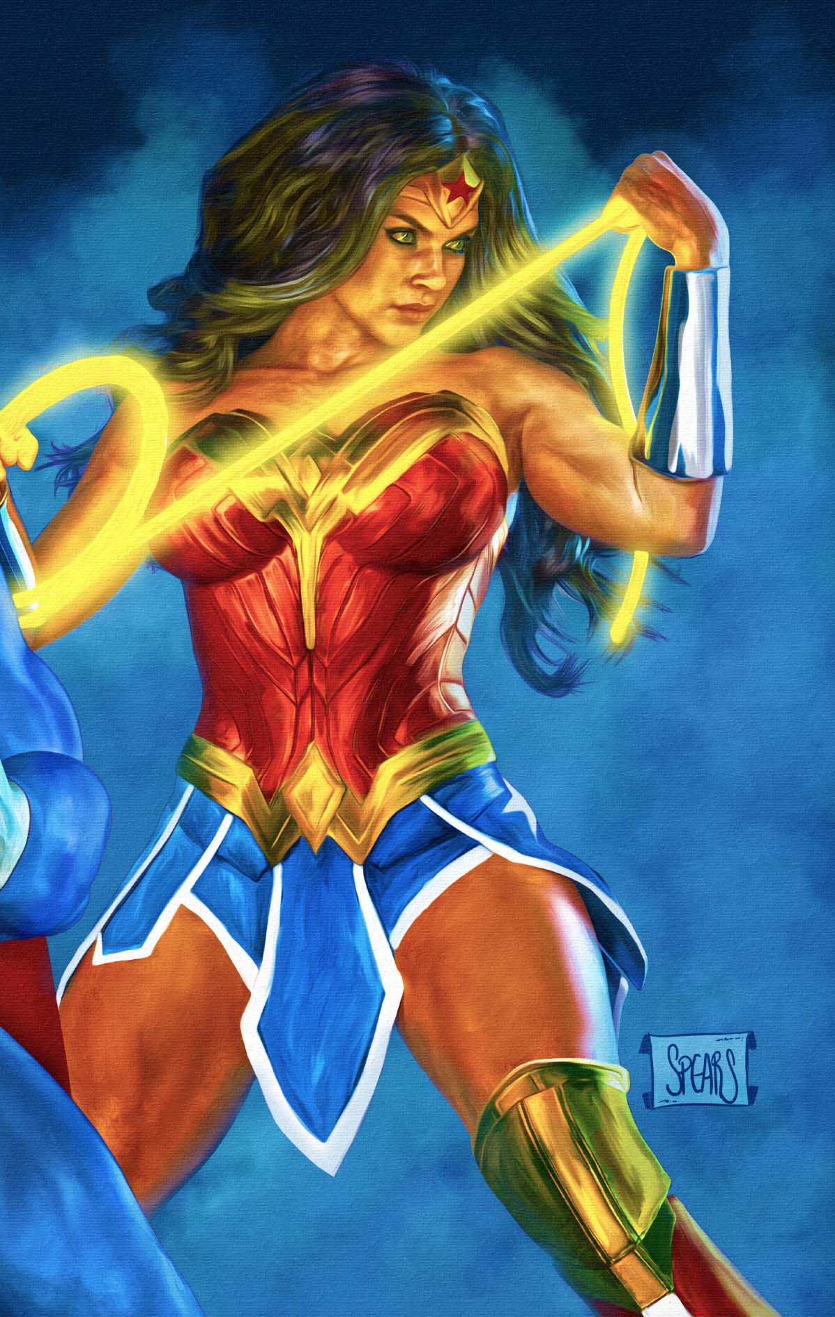 JUSTICE LEAGUE UNLIMITED #26 Cover D MARK SPEARS 3-PART CONNECTING WONDER WOMAN CARD STOCK VAR comic book cover