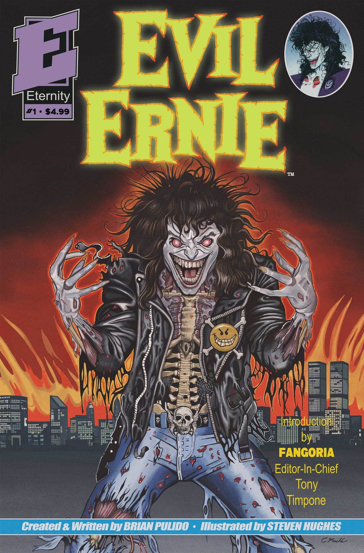 EVIL ERNIE #1 35TH ANNIVERSARY FACSIMILE EDITION Cover C ERIC MACHE GLOW IN THE DARK VAR comic book cover