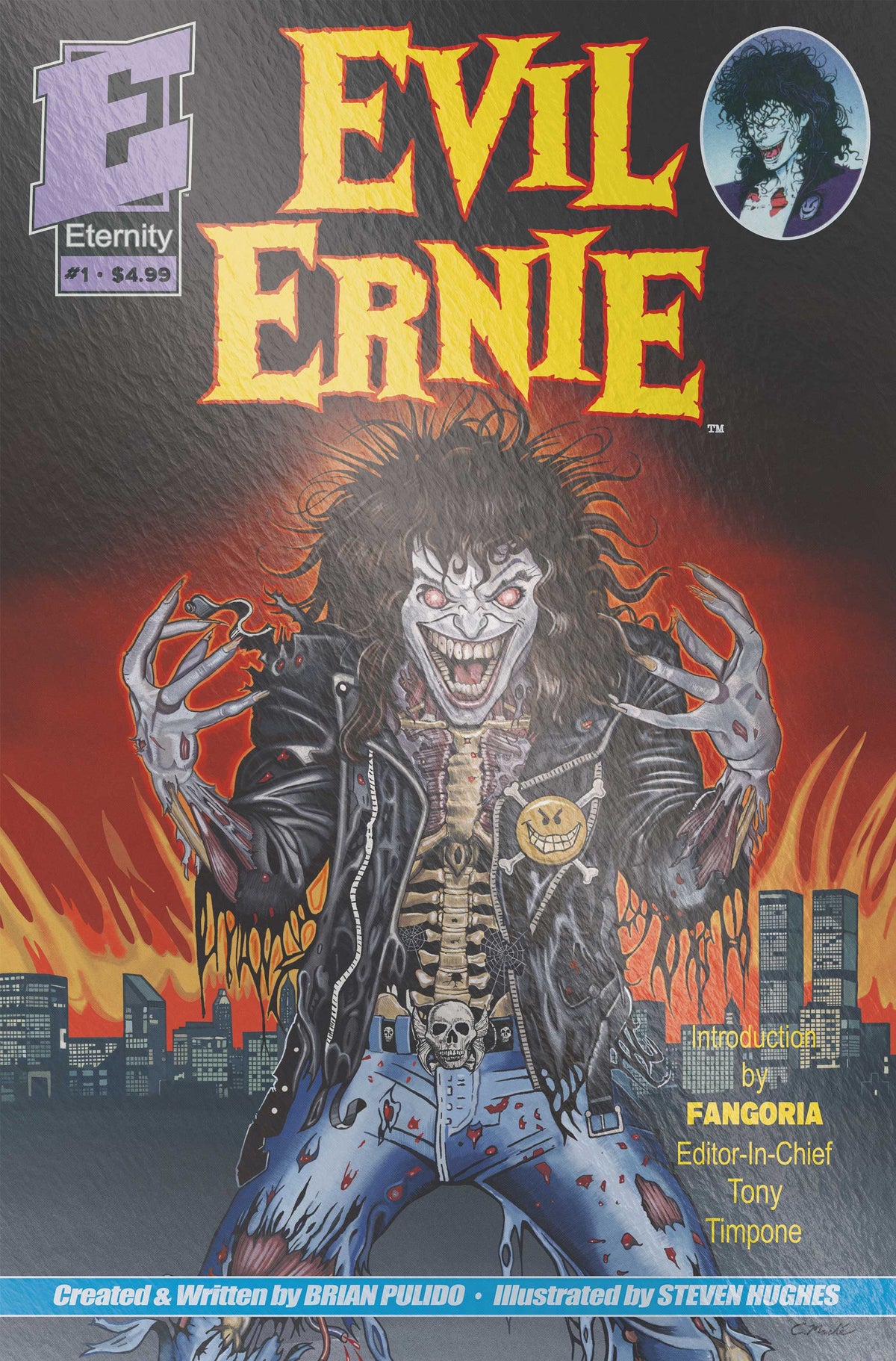 EVIL ERNIE #1 35TH ANNIVERSARY FACSIMILE EDITION Cover E ERIC MACHE METAL PREMIUM VAR comic book cover