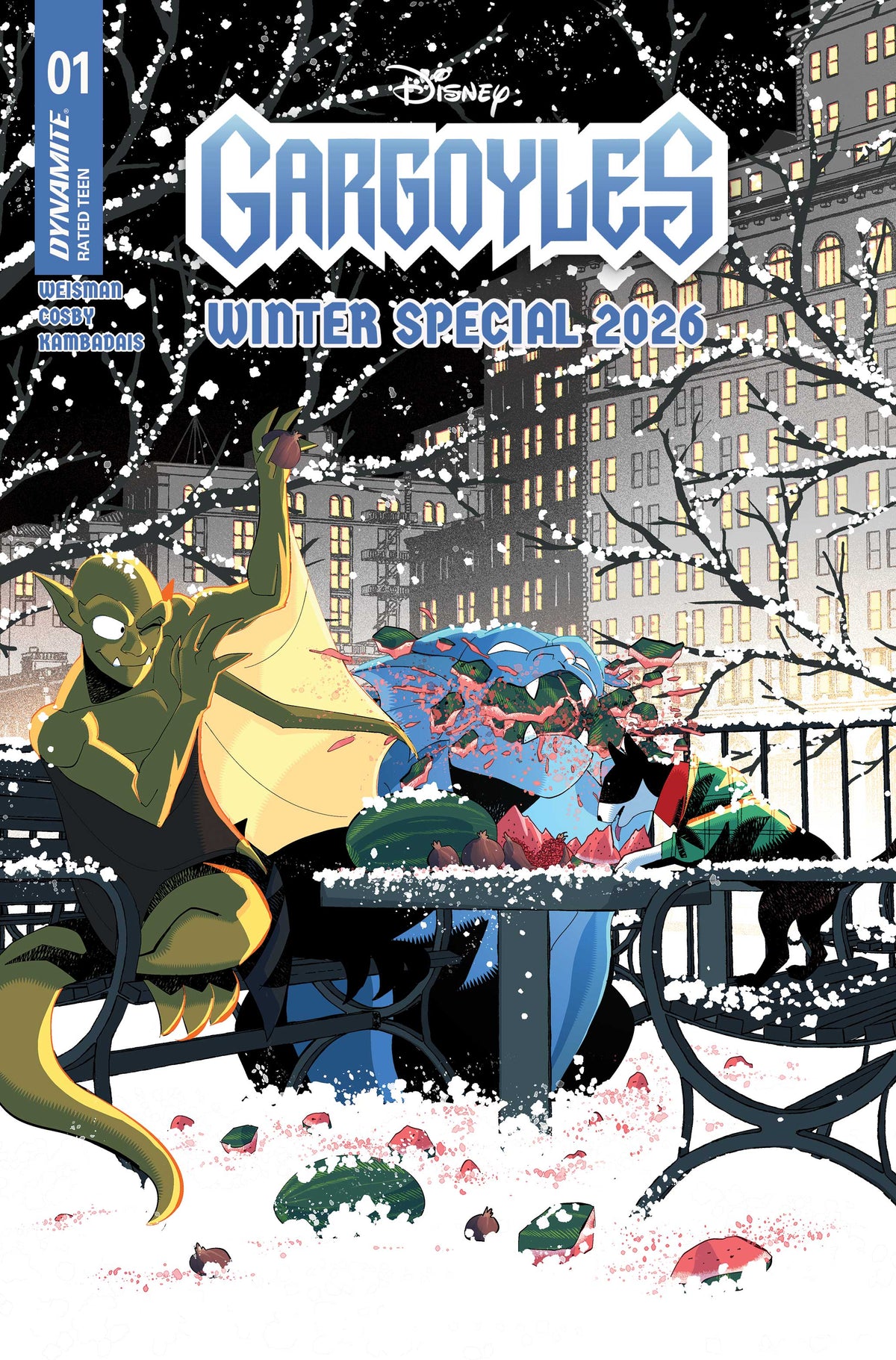GARGOYLES WINTER SPECIAL 2026 #1 (ONE SHOT) Cover B GEORGE KAMBADAIS VAR comic book cover