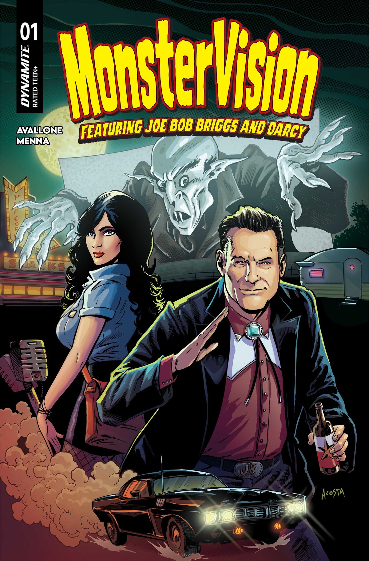MONSTERVISION FEATURING JOE BOB BRIGGS AND DARCY #1 Cover A DAVE ACOSTA comic book cover
