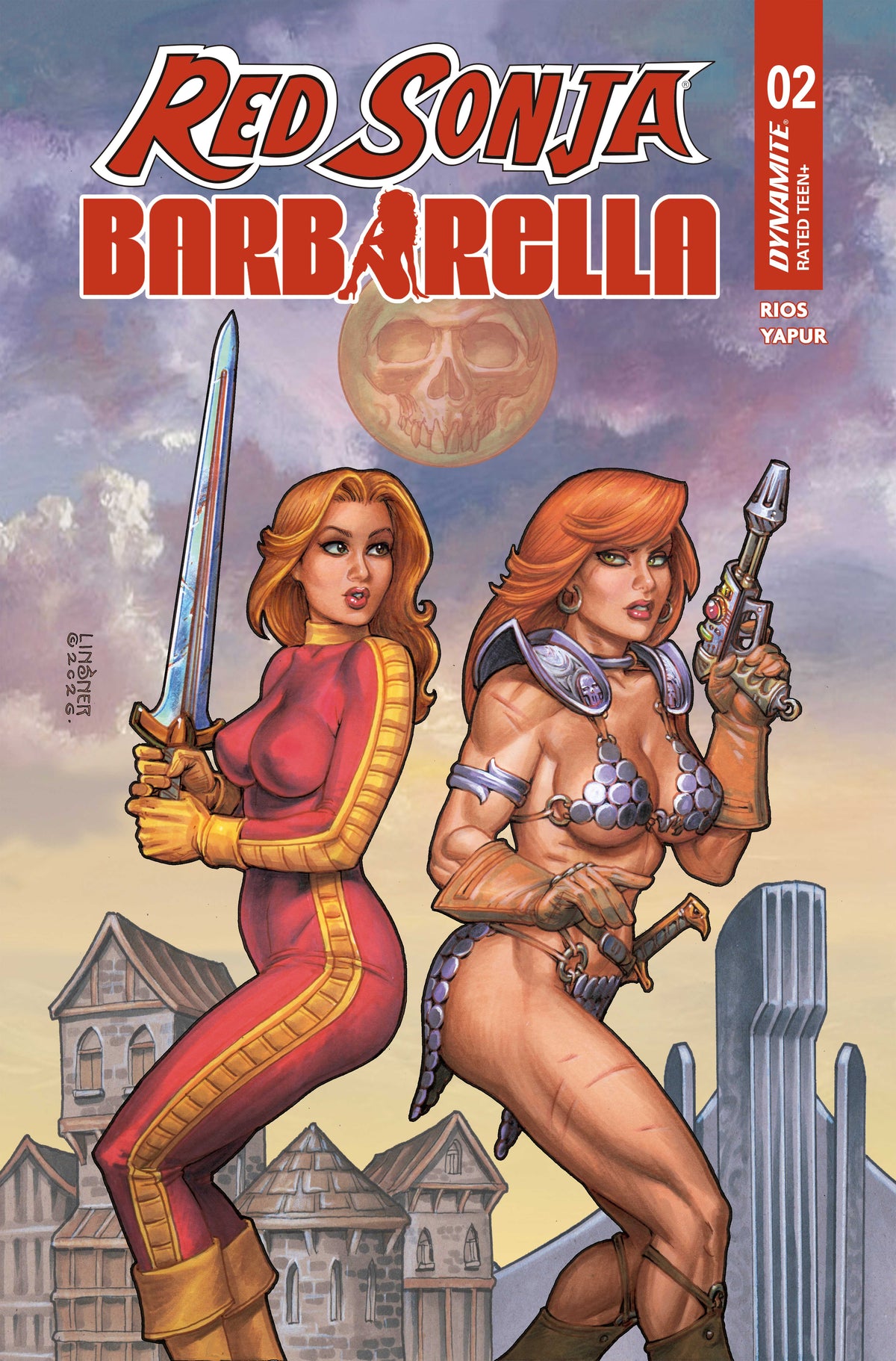 RED SONJA BARBARELLA #2 Cover A JOSEPH MICHAEL LINSNER comic book cover
