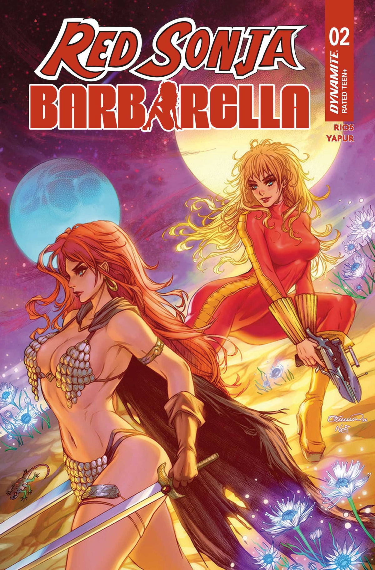 RED SONJA BARBARELLA #2 Cover B COLLETTE TURNER VAR comic book cover