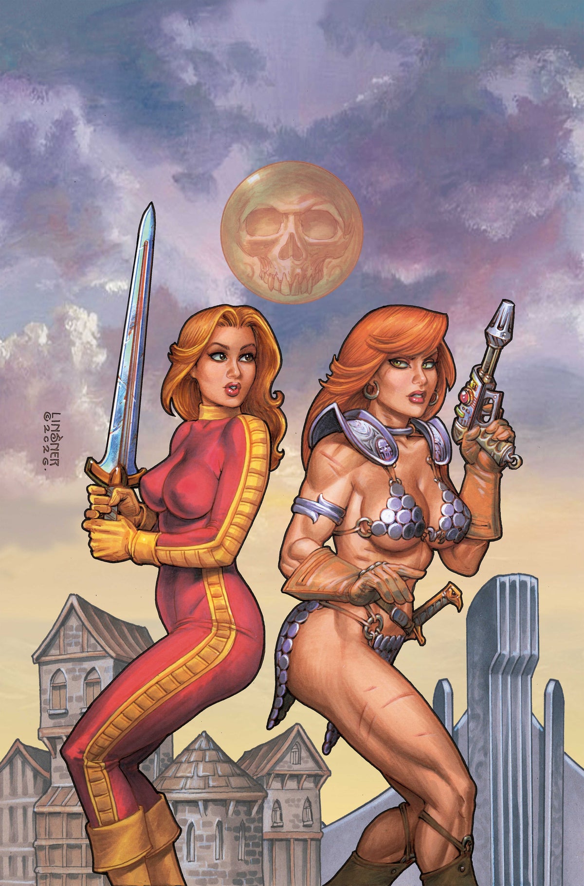 RED SONJA BARBARELLA #2 Cover G JOSEPH MICHAEL LINSNER LTD VIRGIN VAR comic book cover