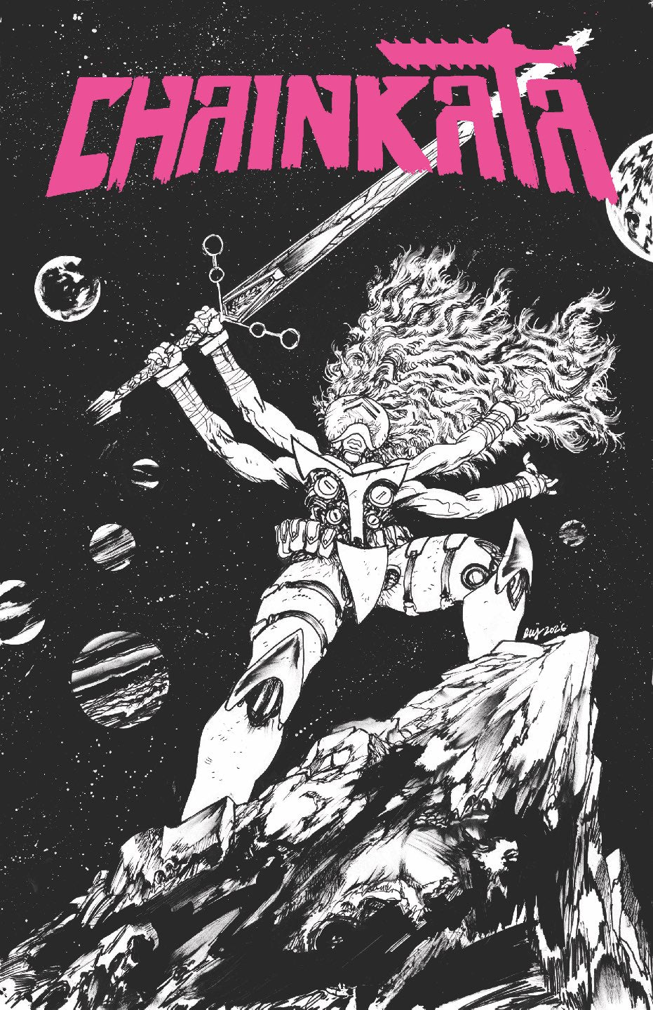 CHAINKATA #2 Cover B DANIEL WARREN JOHNSON B&W VAR comic book cover