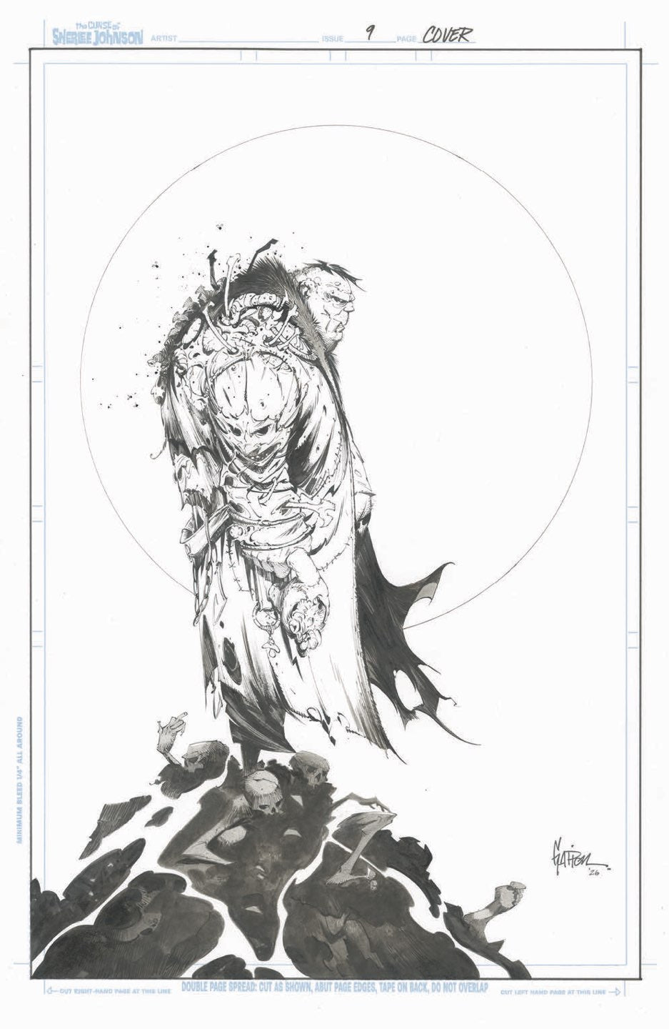 SPAWN THE CURSE OF SHERLEE JOHNSON #9 Cover C JONATHAN GLAPION B&W VIRGIN VAR comic book cover