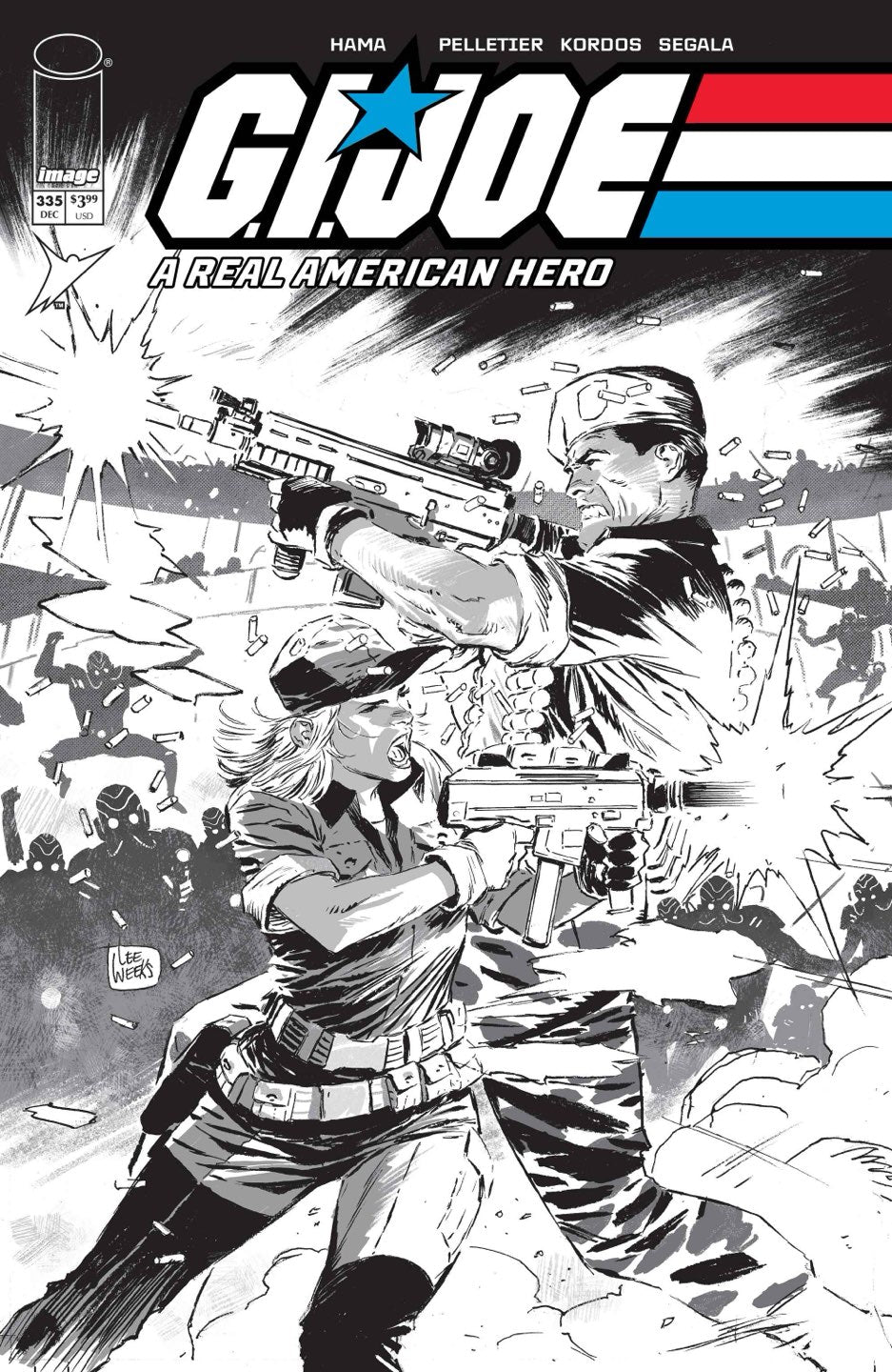 GI JOE A REAL AMERICAN HERO #335 Cover B LEE WEEKS B&W VAR comic book cover