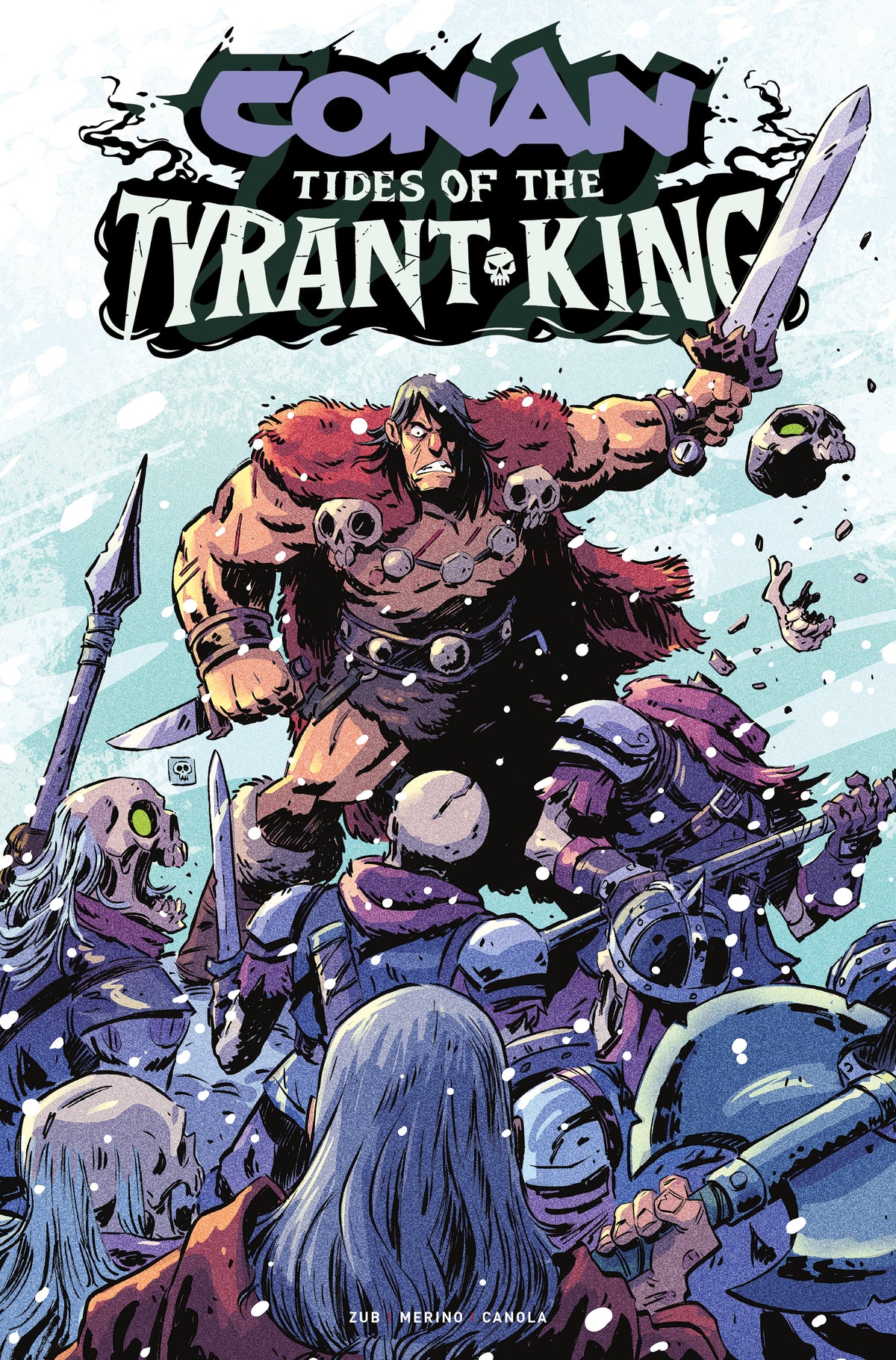 CONAN THE BARBARIAN TIDES OF THE TYRANT KING #4 (OF 4) Cover F DEREK LAUFMAN FOIL VAR comic book cover