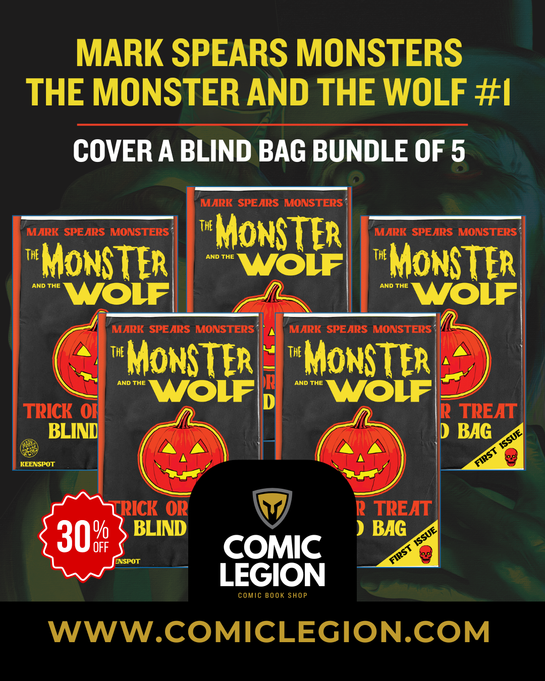 MARK SPEARS MONSTERS THE MONSTER & THE WOLF #1 CVR A MARK SPEARS BLIND BAG BUNDLE OF 5
