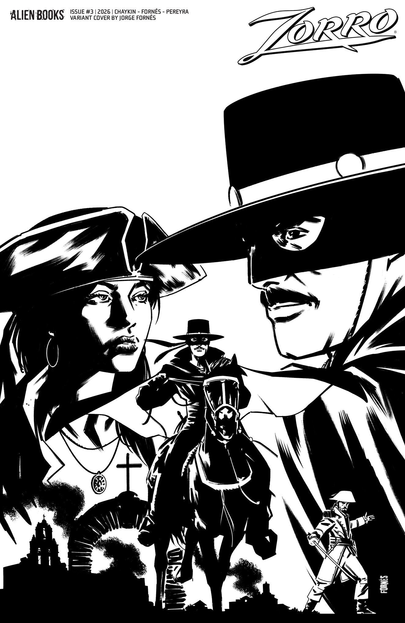 ZORRO #3 VARIANT D (FORNÃ©S B&W)