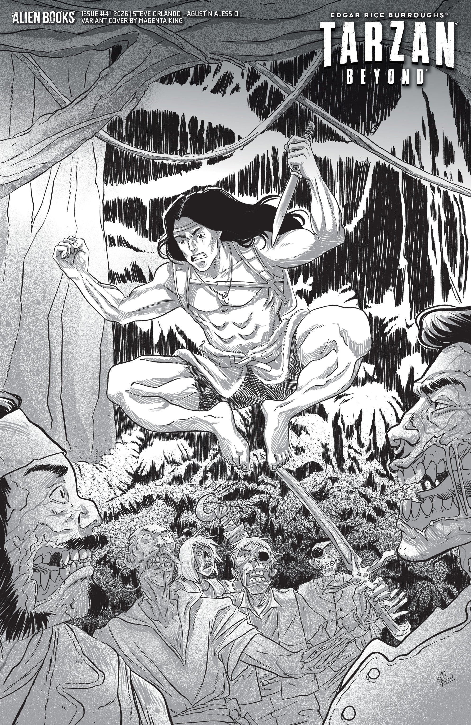 TARZAN BEYOND #4 VARIANT D (KING B&W)