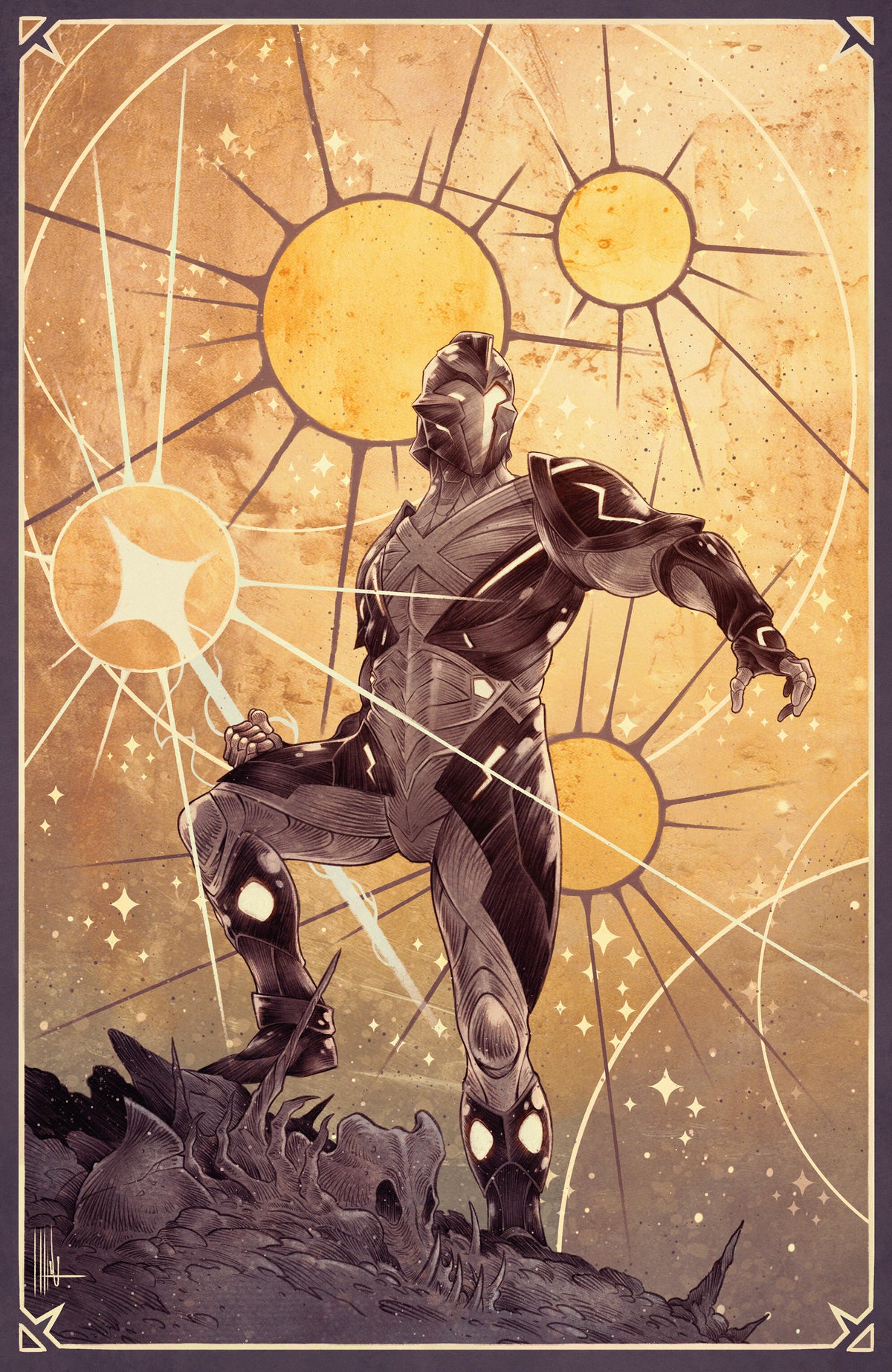 X-O MANOWAR: BLACK, WHITE & GOLD #3 VARIANT C (MERLI FULL ART) comic book cover