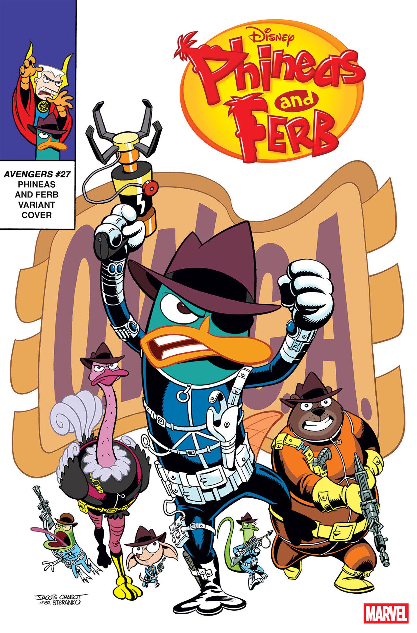 AVENGERS #27 JACOB CHABOT PHINEAS AND FERB VARIANT [DOOM]