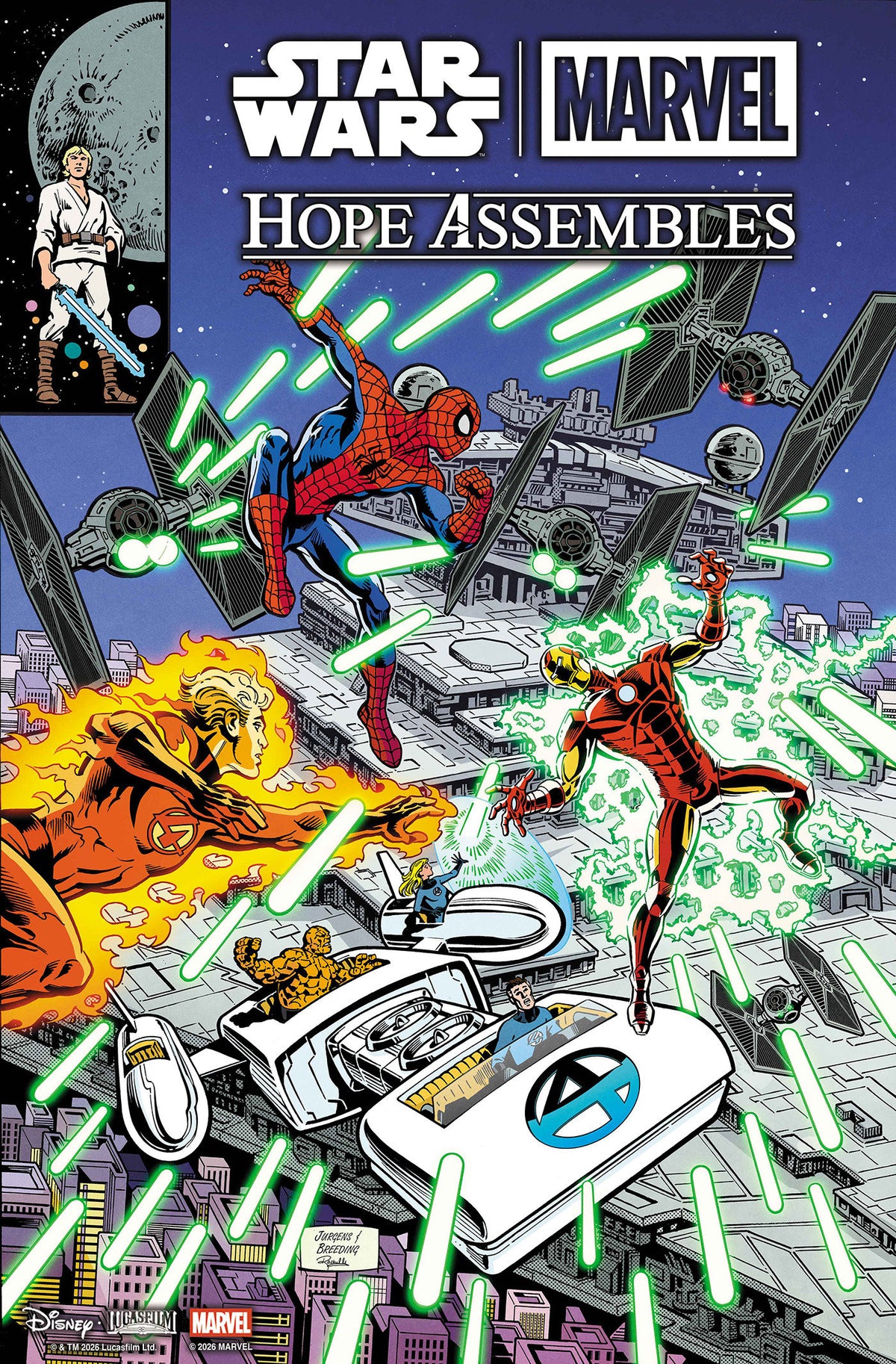STAR WARS/MARVEL: HOPE ASSEMBLES #1 COVER F DAN JURGENS RETRO VARIANT comic book cover