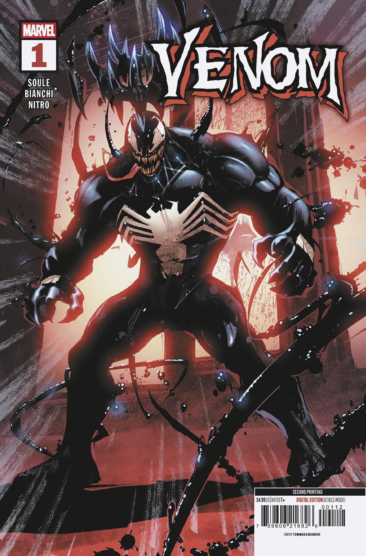 VENOM #1 TOMMASO BIANCHI 2ND PRINTING VARIANT comic book cover