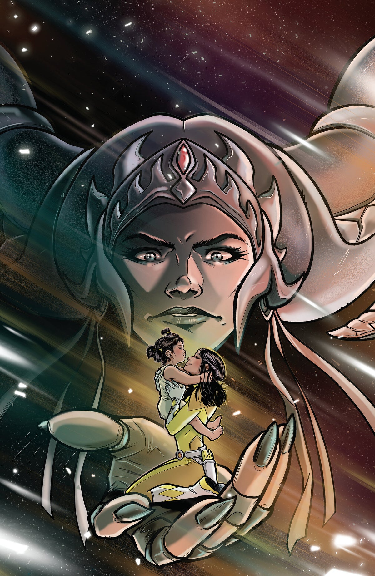 MIGHTY MORPHIN POWER RANGERS (2026) #7 E FOIL VARIANT (FULL ART, FOIL, DI GIANFELICE) comic book cover