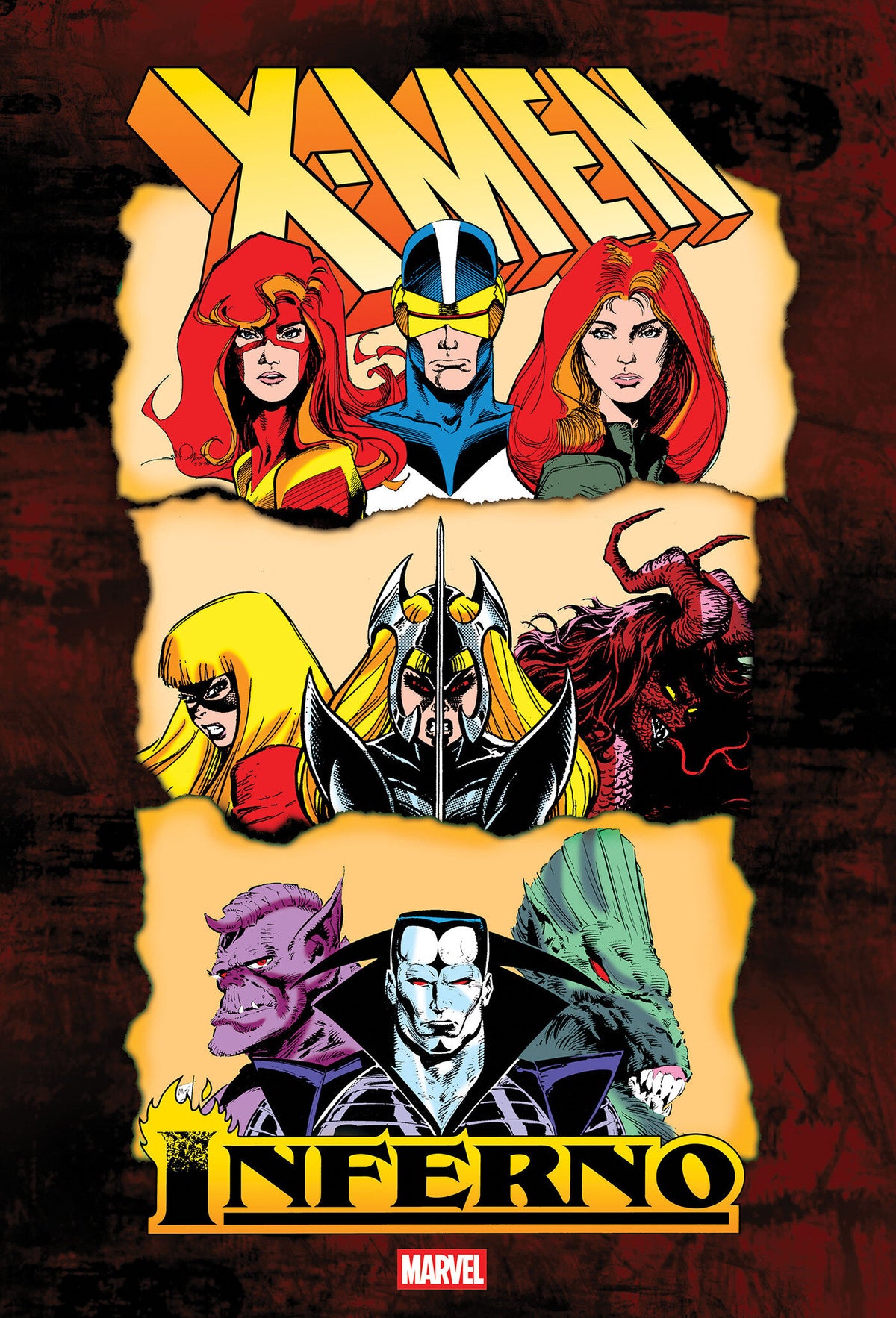 X-MEN: INFERNO OMNIBUS SILVESTRI/BLEVINS/SIMONSON HEADSHOTS COVER [NEW PRINTING, DM ONLY]